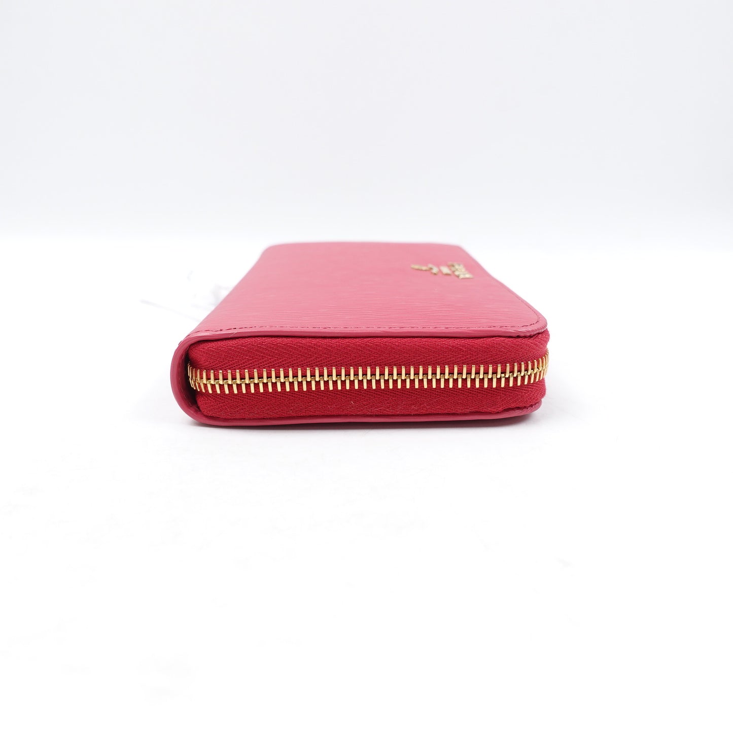 PRE-OWNED Hot Pink Saffiano Leather Zip Around Long Wallet