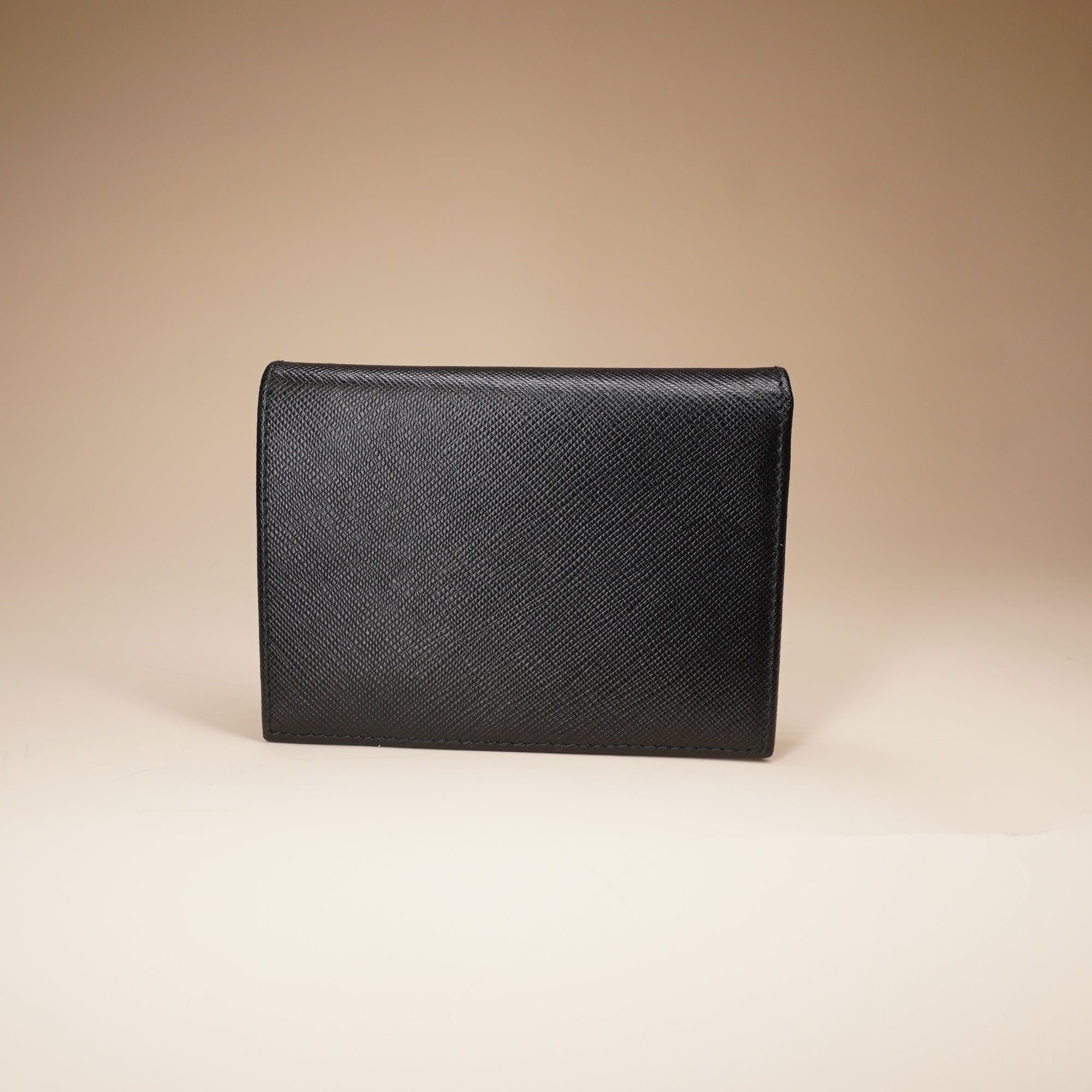 PRE-OWNED Black Small Saffiano Bifold Wallet
