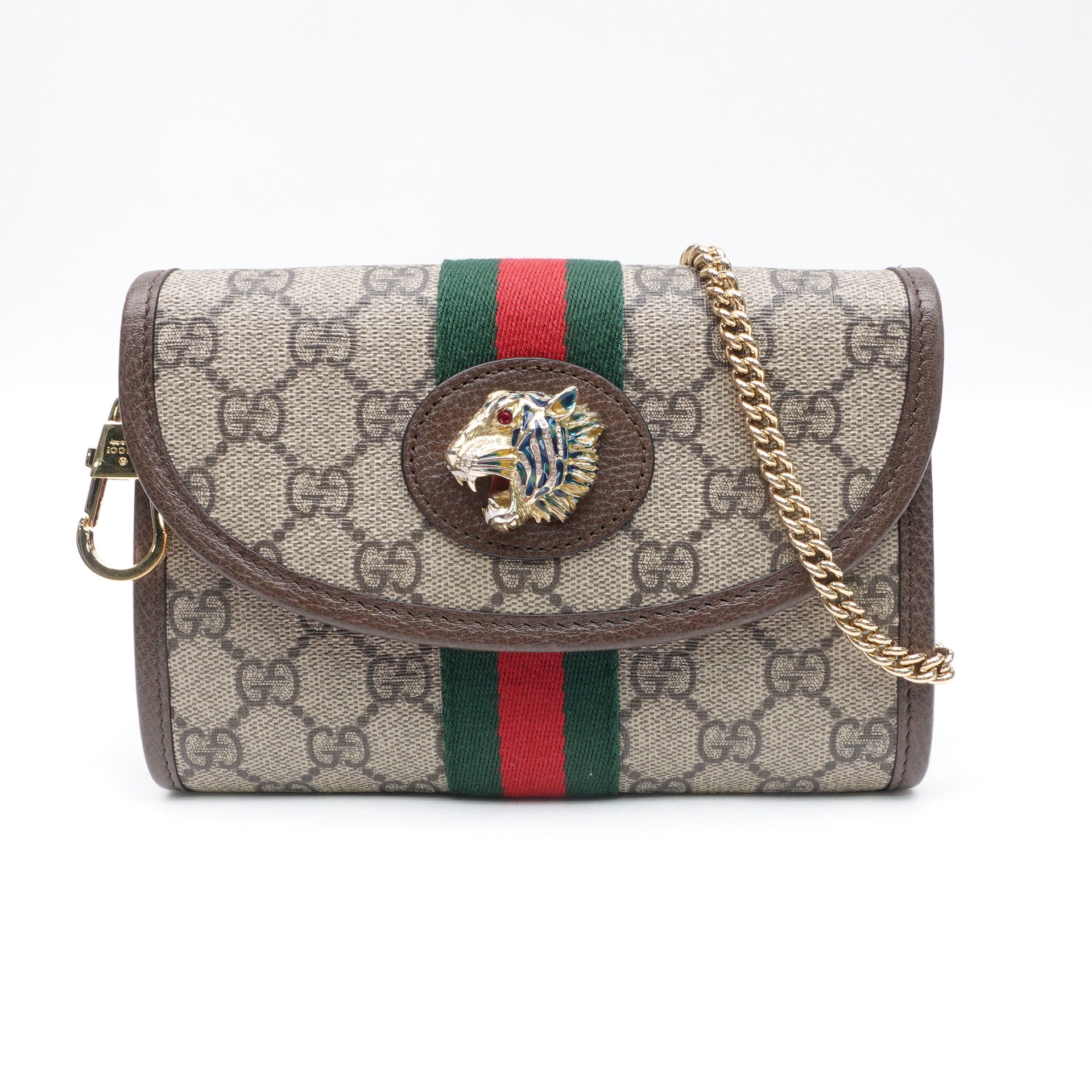 Bolso de hombro con cadena Supreme Rajah de lona GG USADO