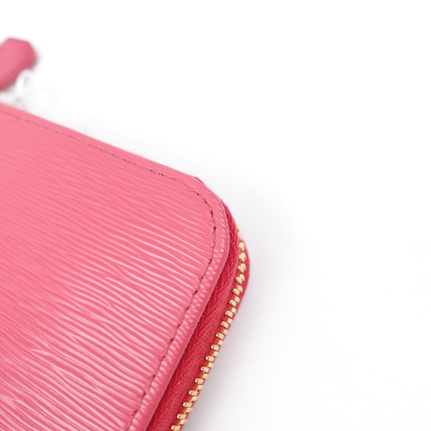PRE-OWNED Hot Pink Saffiano Leather Zip Around Long Wallet