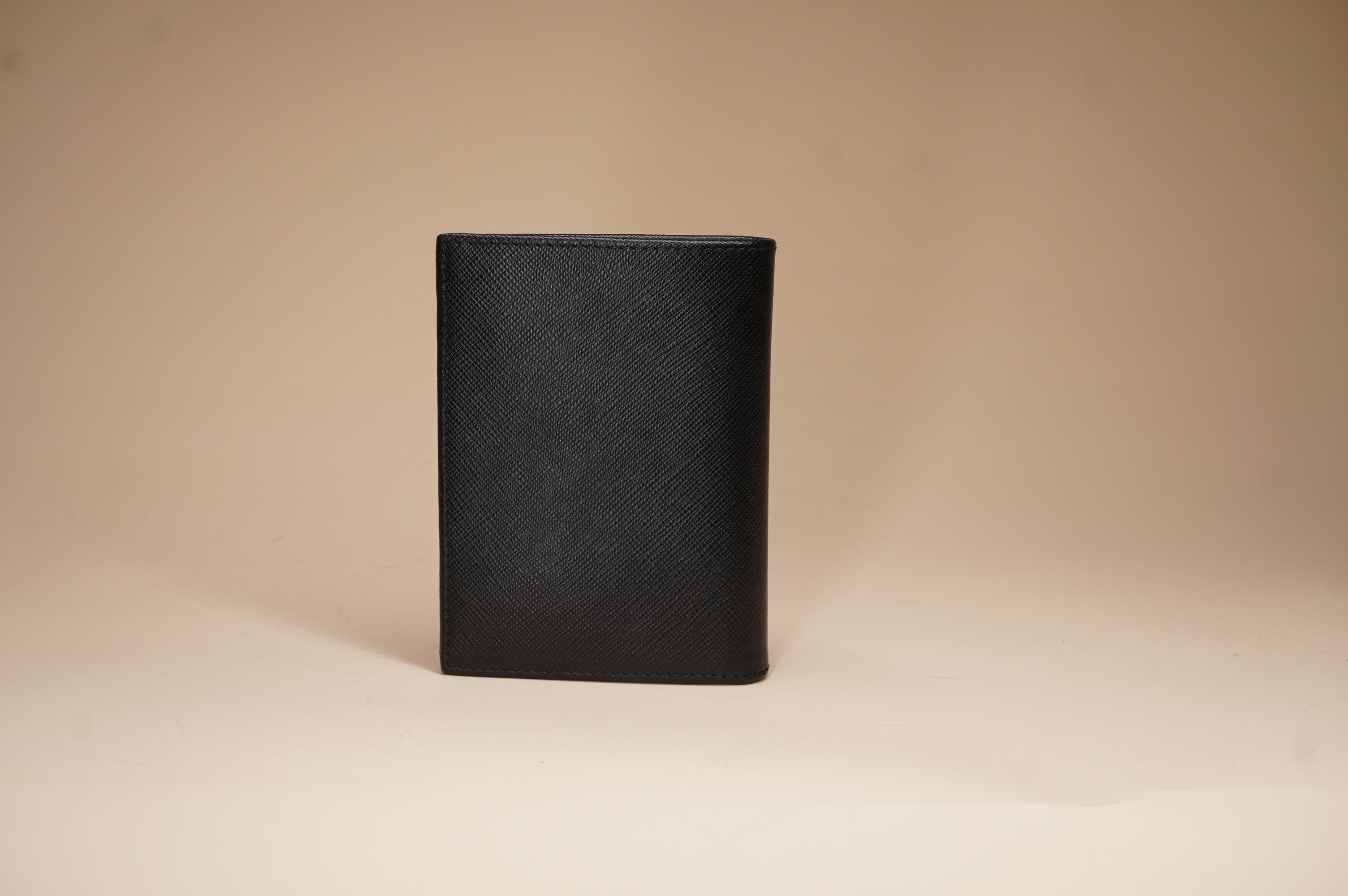 PRE-OWNED Black Small Saffiano Bifold Wallet