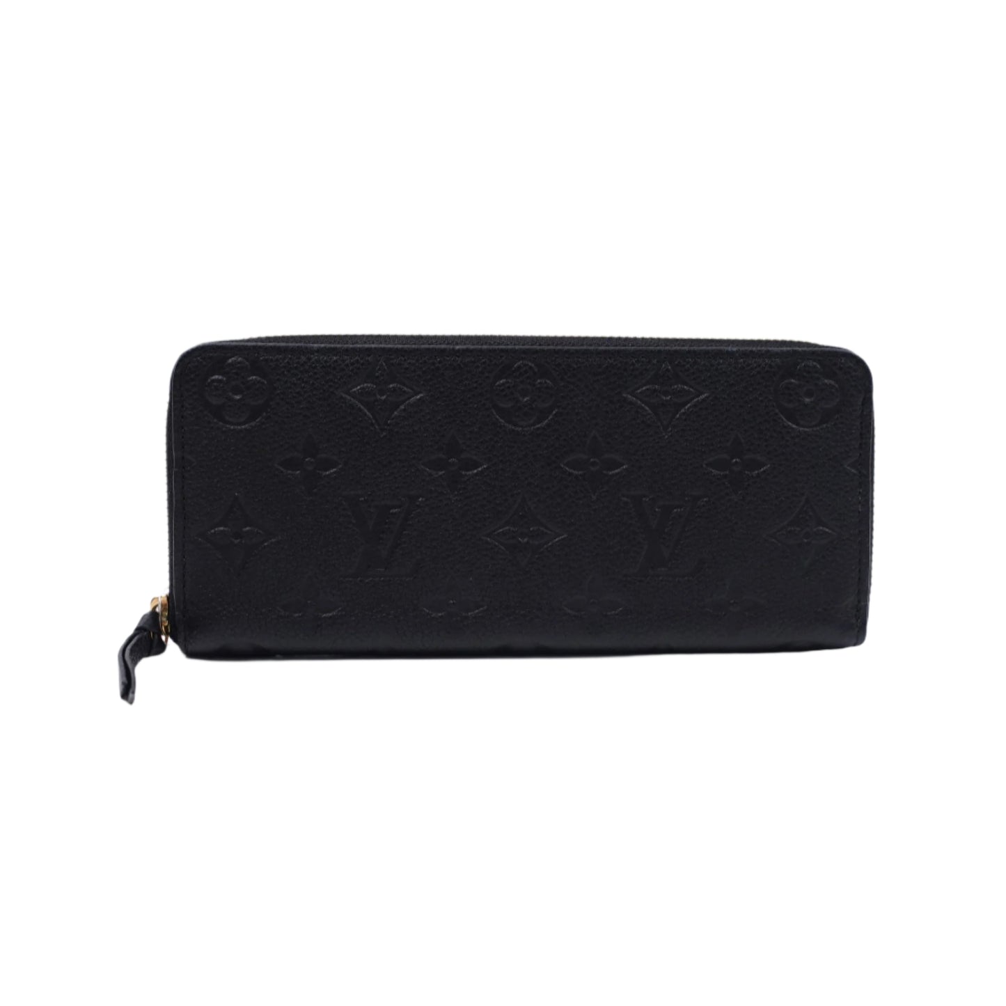 PRE-OWNED LV Black Monogram Empreinte Clemence Long Wallet