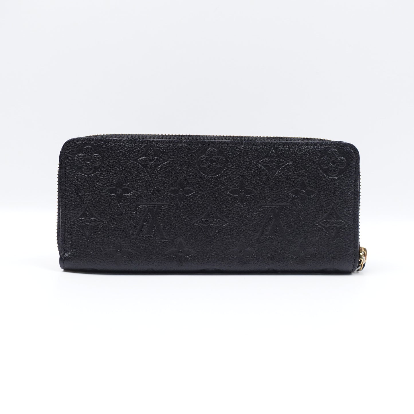 PRE-OWNED LV Black Monogram Empreinte Clemence Long Wallet