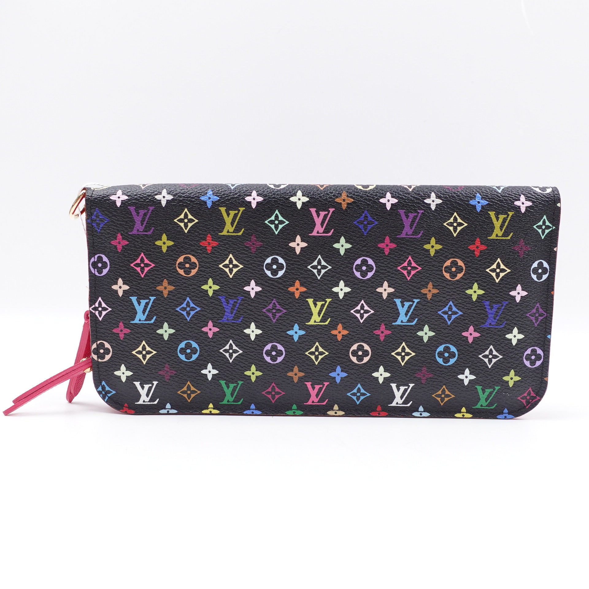PRE-OWNED LV Black Multicolor Insolite Long Wallet