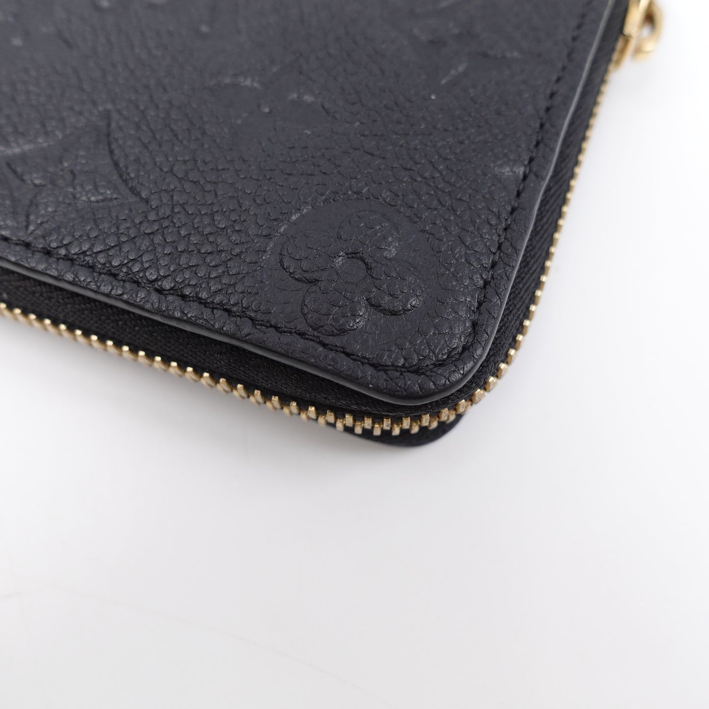 PRE-OWNED LV Black Monogram Empreinte Clemence Long Wallet