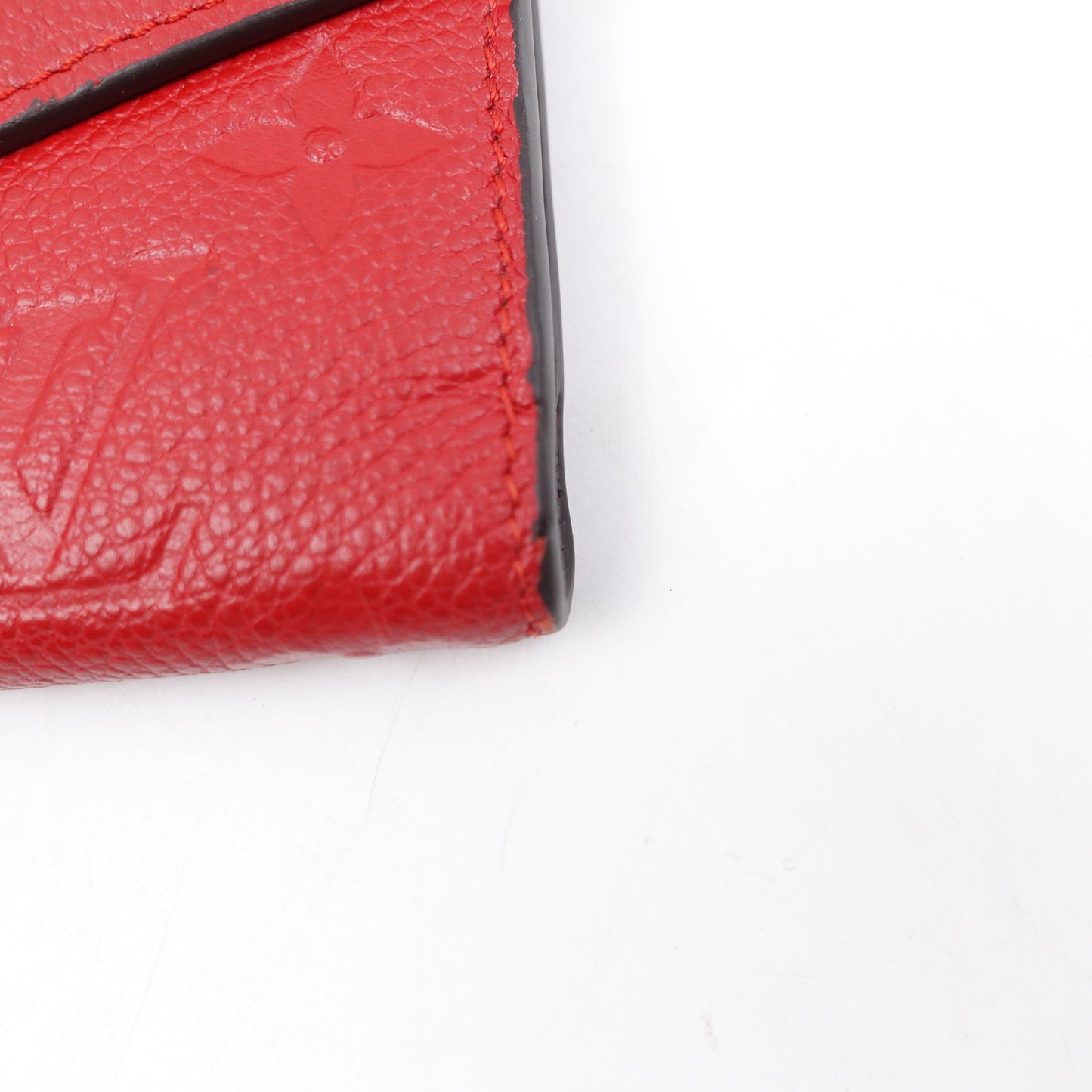 PRE-OWNED LV Red Monogram Empreinte Curieuse Compact Short Wallet