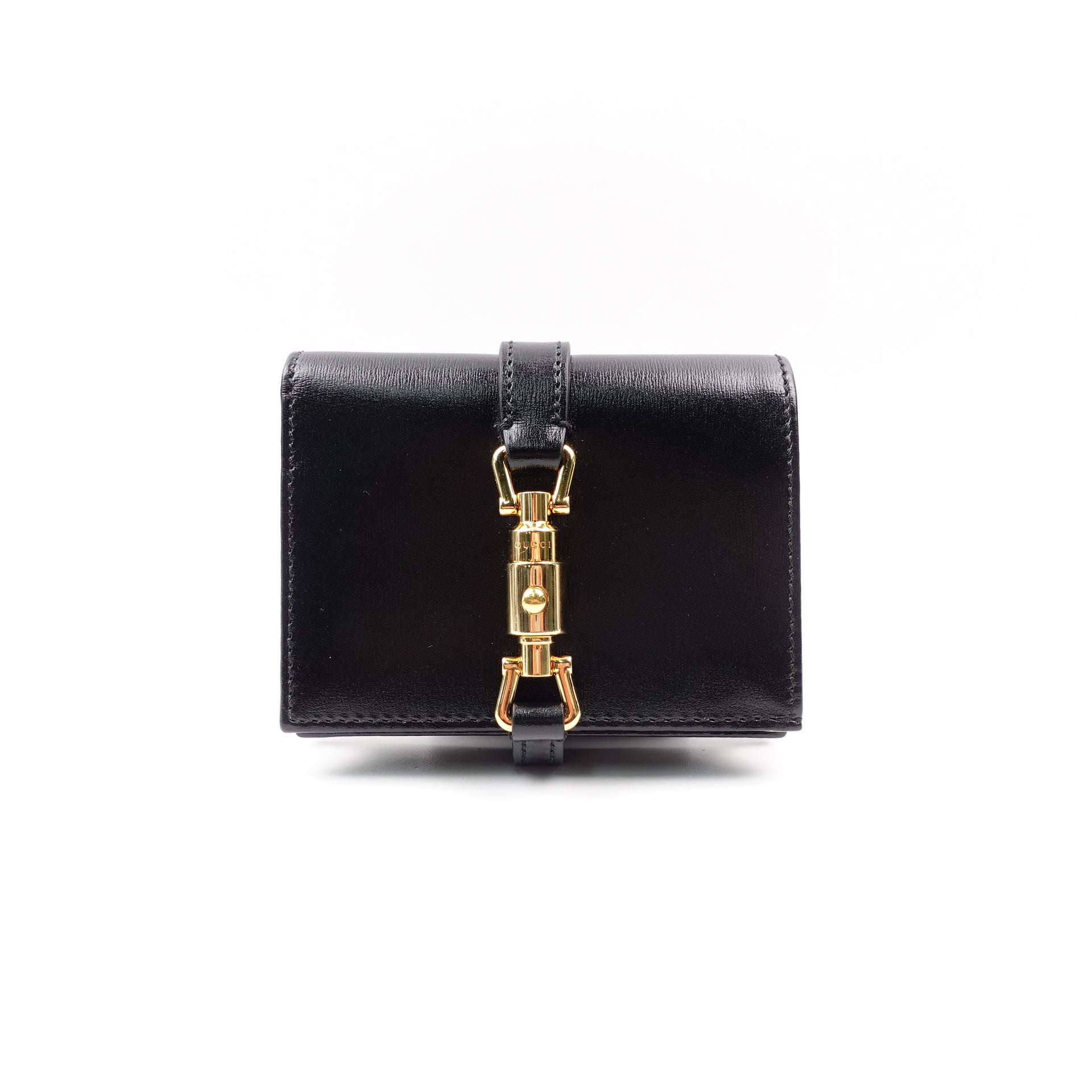 Cartera compacta Jackie 1961 de cuero negro GG de segunda mano