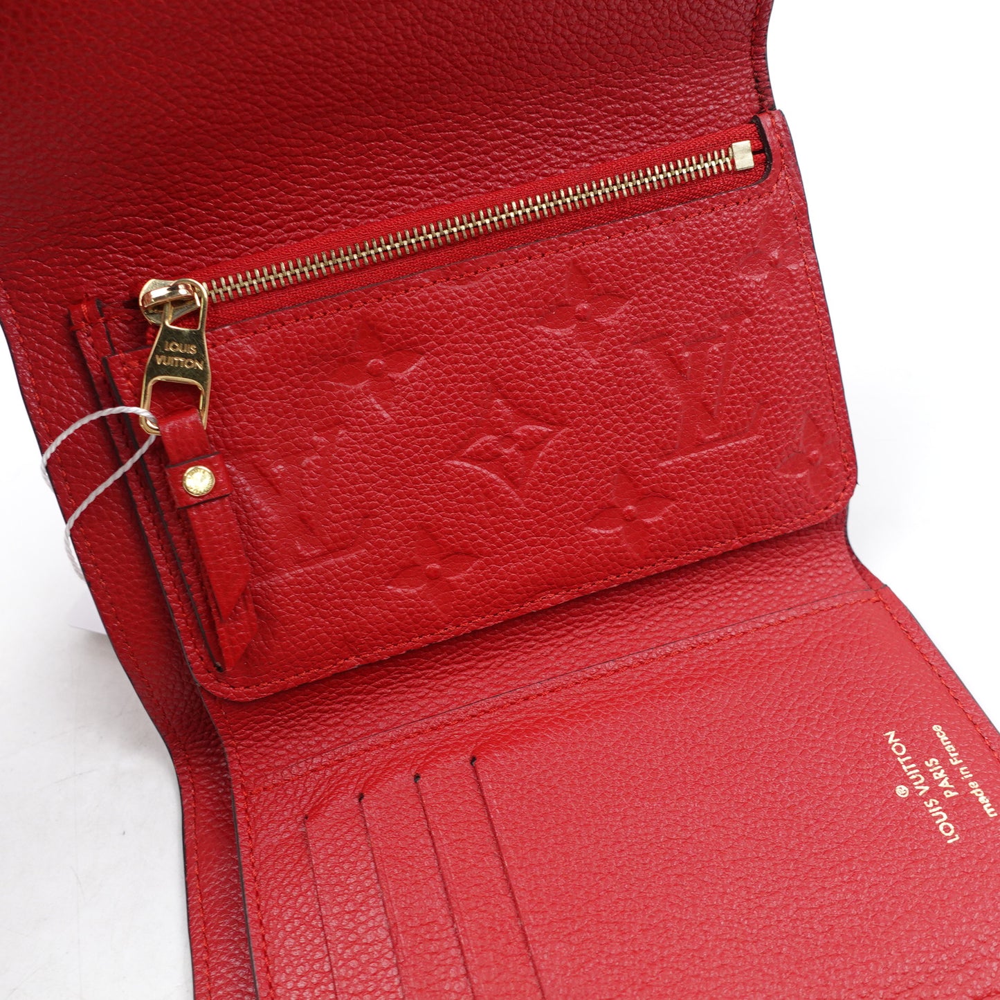 PRE-OWNED LV Red Monogram Empreinte Curieuse Compact Short Wallet