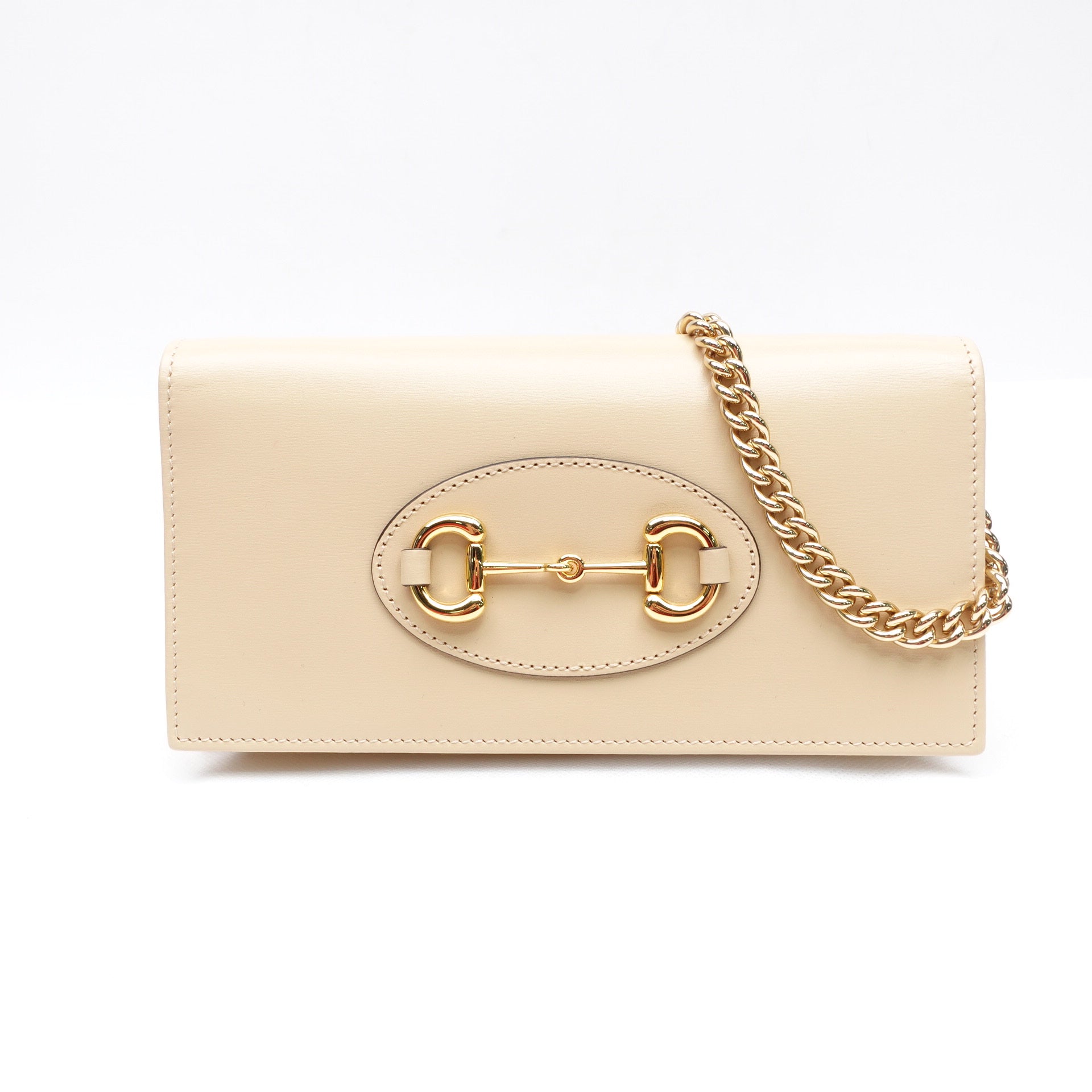 Cartera con cadena GG Cream 1955 Horsebit de segunda mano