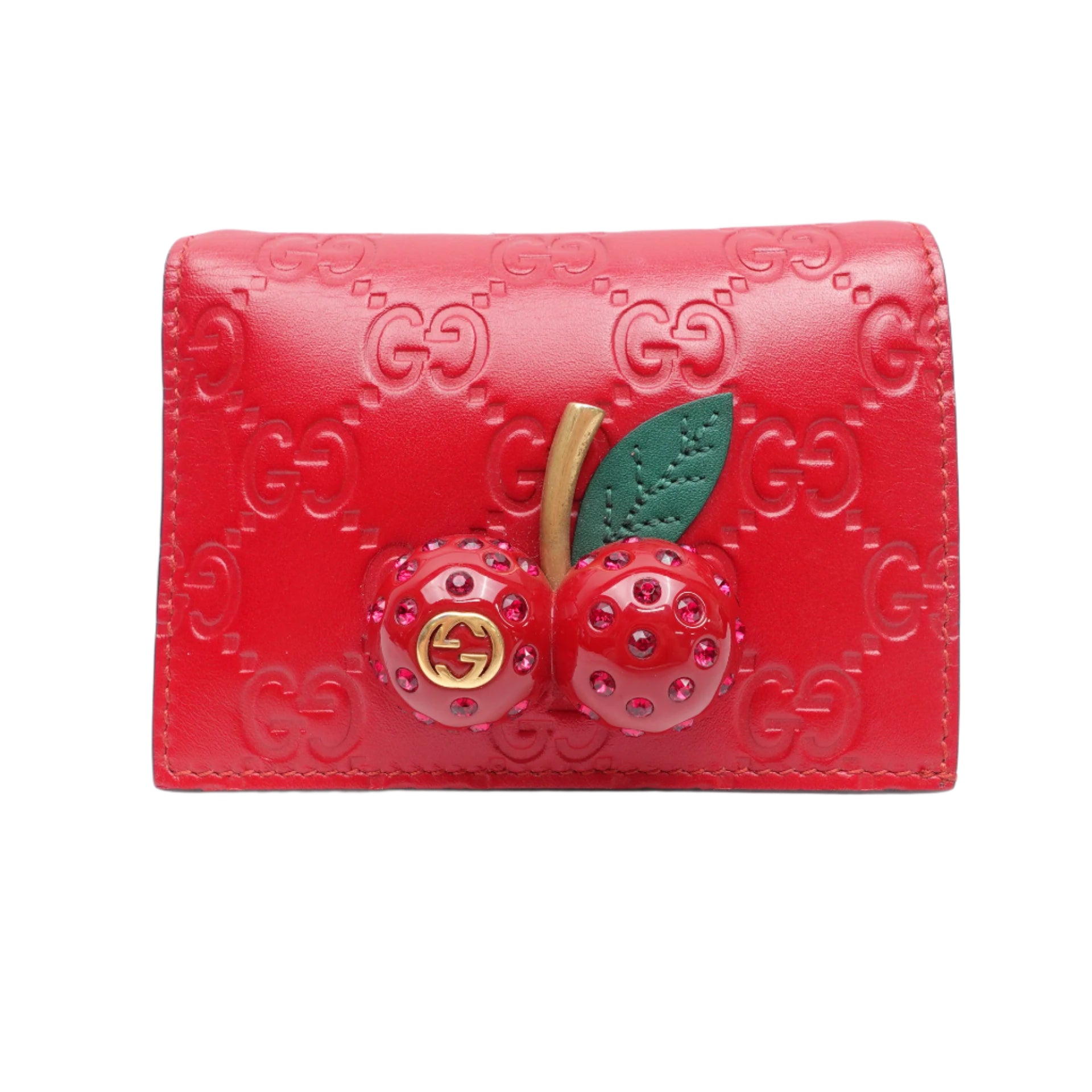 Cartera corta Guccissima GG Red Cherry de segunda mano