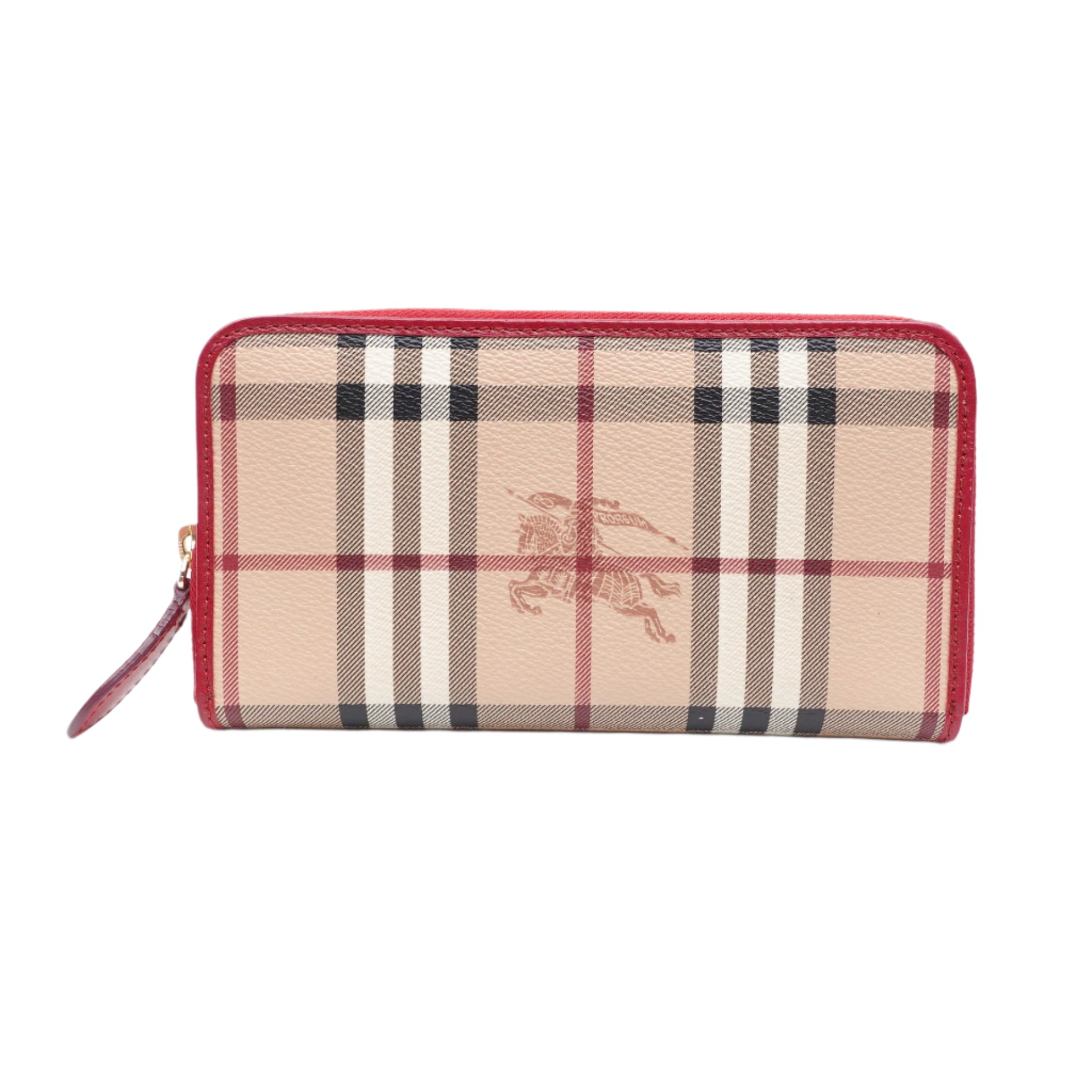 PRE-OWNED Haymarket Check Large Ziggy Zip Around Wallet