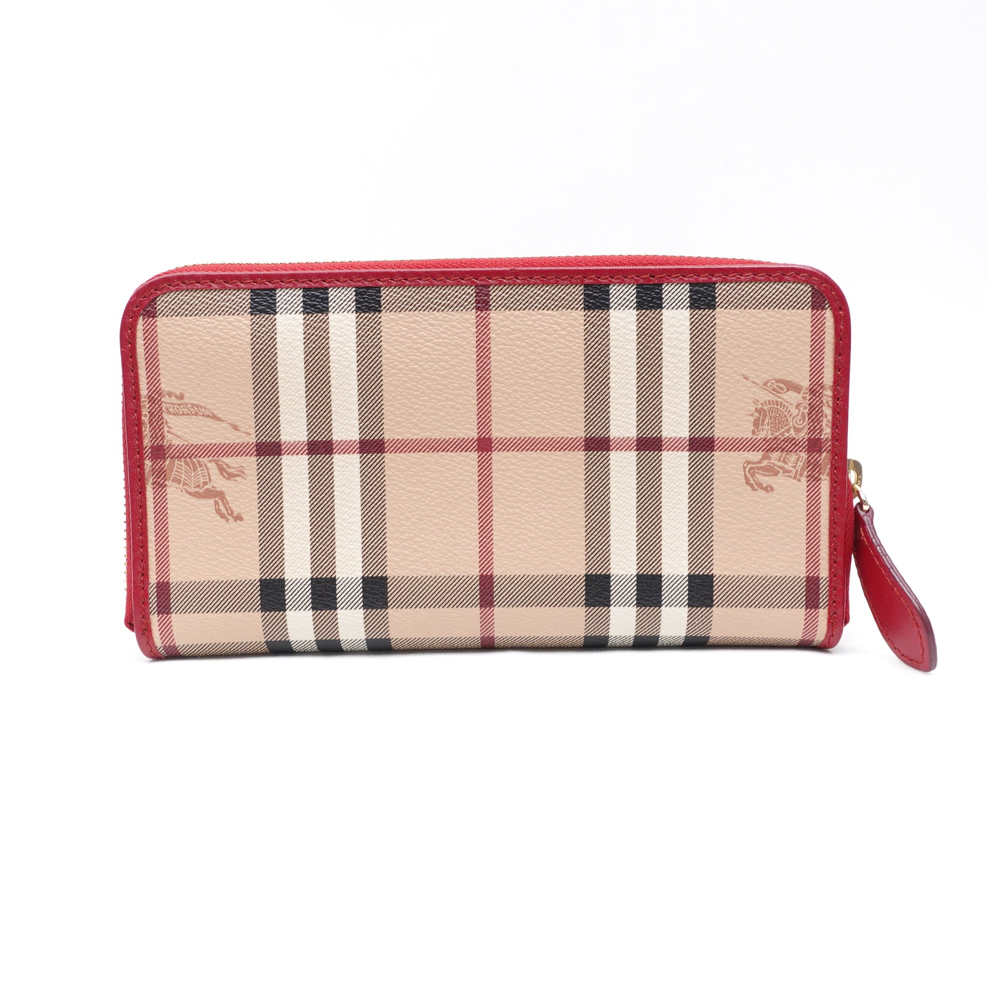 PRE-OWNED Haymarket Check Large Ziggy Zip Around Wallet