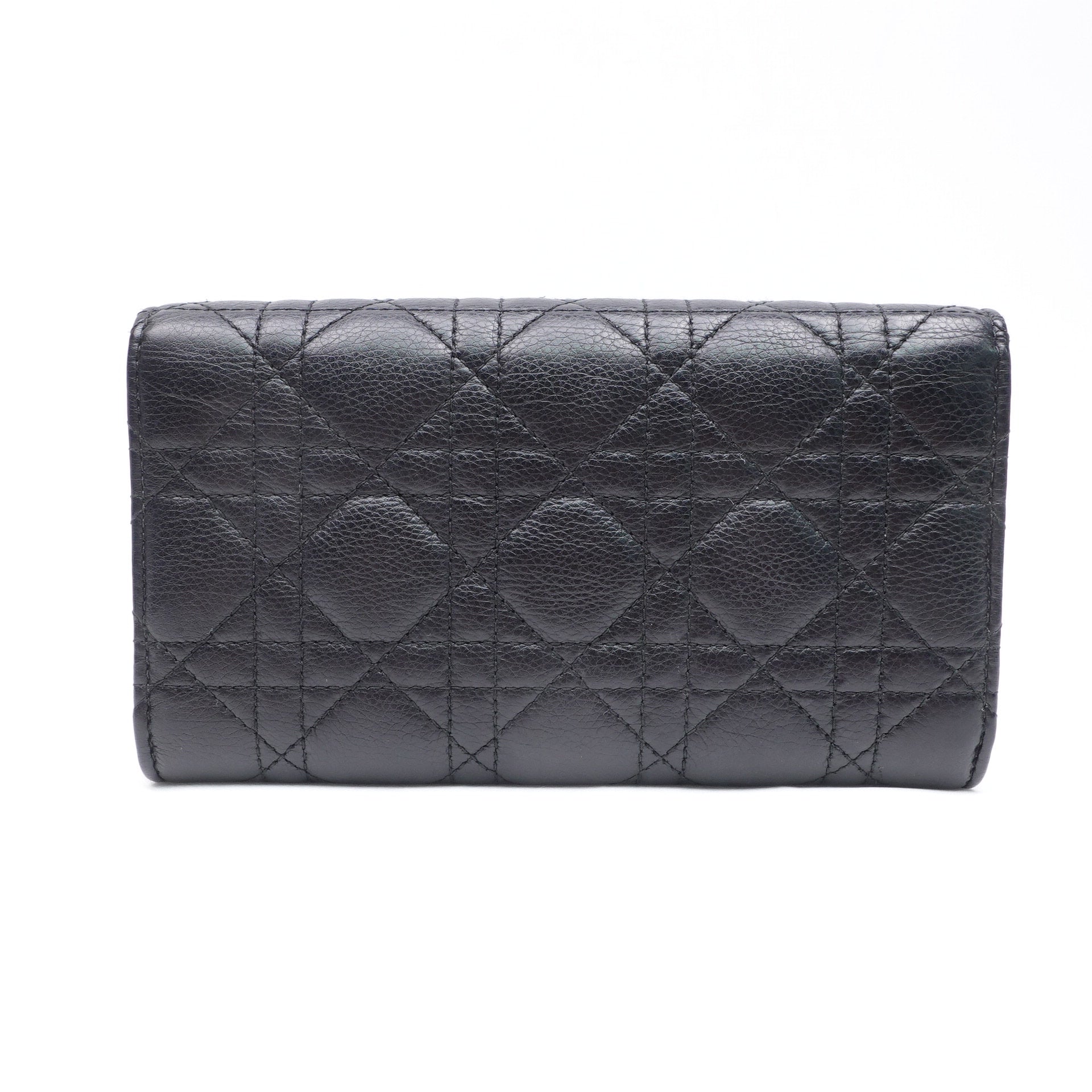 Cartera larga vintage Cannage Caro Glycine de piel de becerro flexible de segunda mano