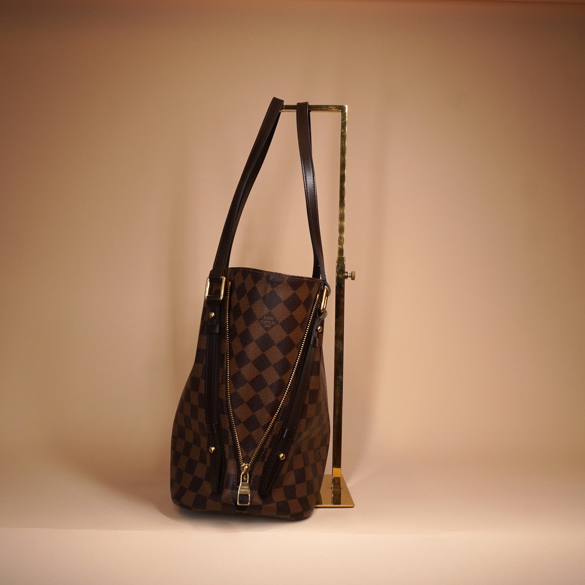 PRE-OWNED LV Damier Ebene Canvas Cabas Rivington Shoulder Bag