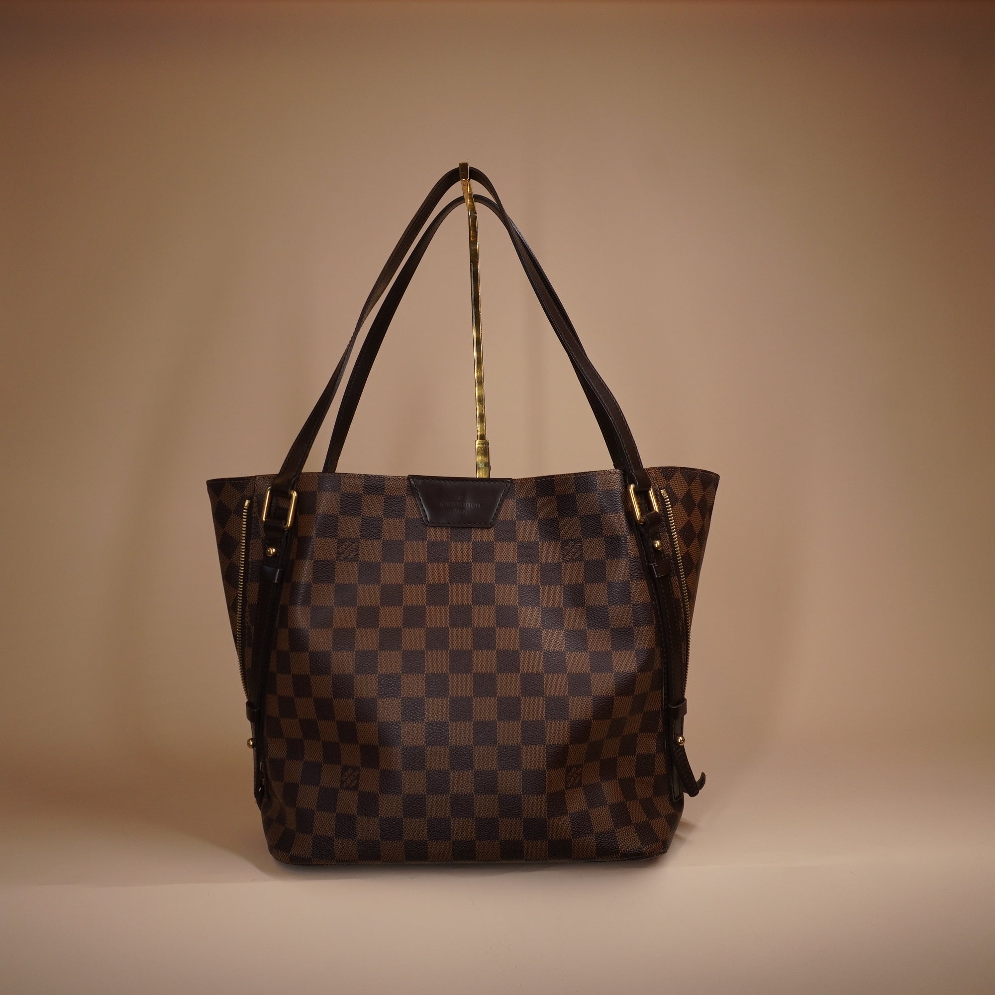 PRE-OWNED LV Damier Ebene Canvas Cabas Rivington Shoulder Bag