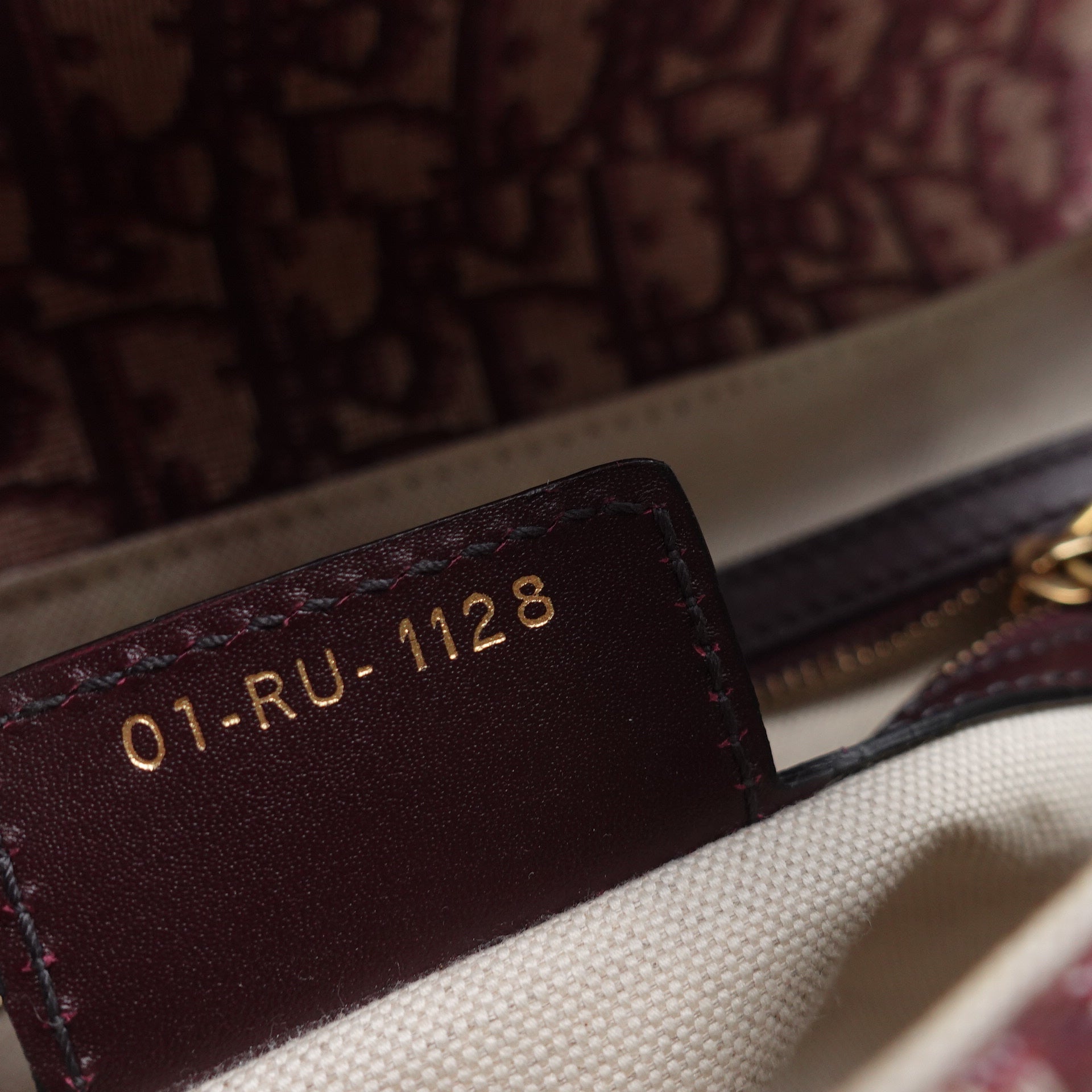 PRE-OWNED Oblique Saddle Bag Burgundy