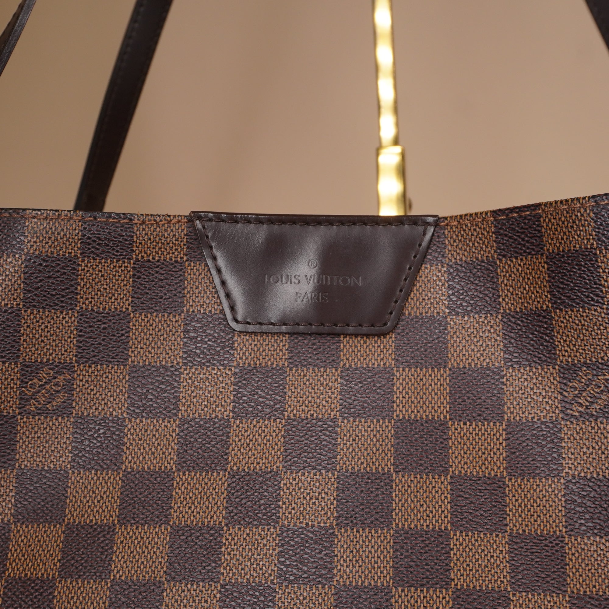 PRE-OWNED LV Damier Ebene Canvas Cabas Rivington Shoulder Bag