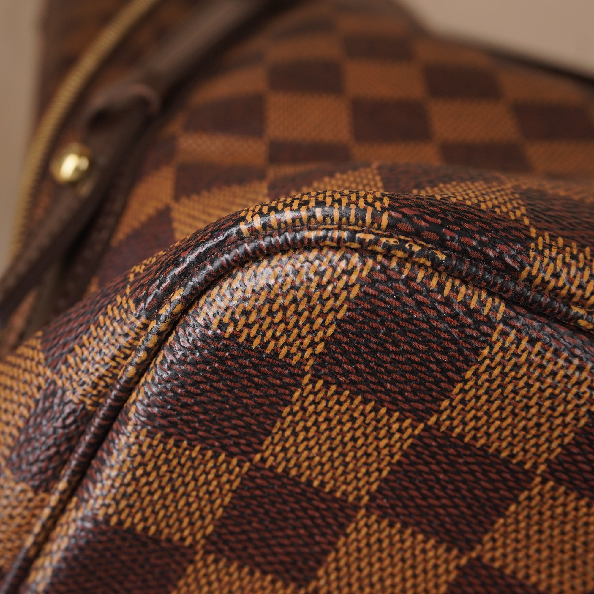 PRE-OWNED LV Damier Ebene Canvas Cabas Rivington Shoulder Bag