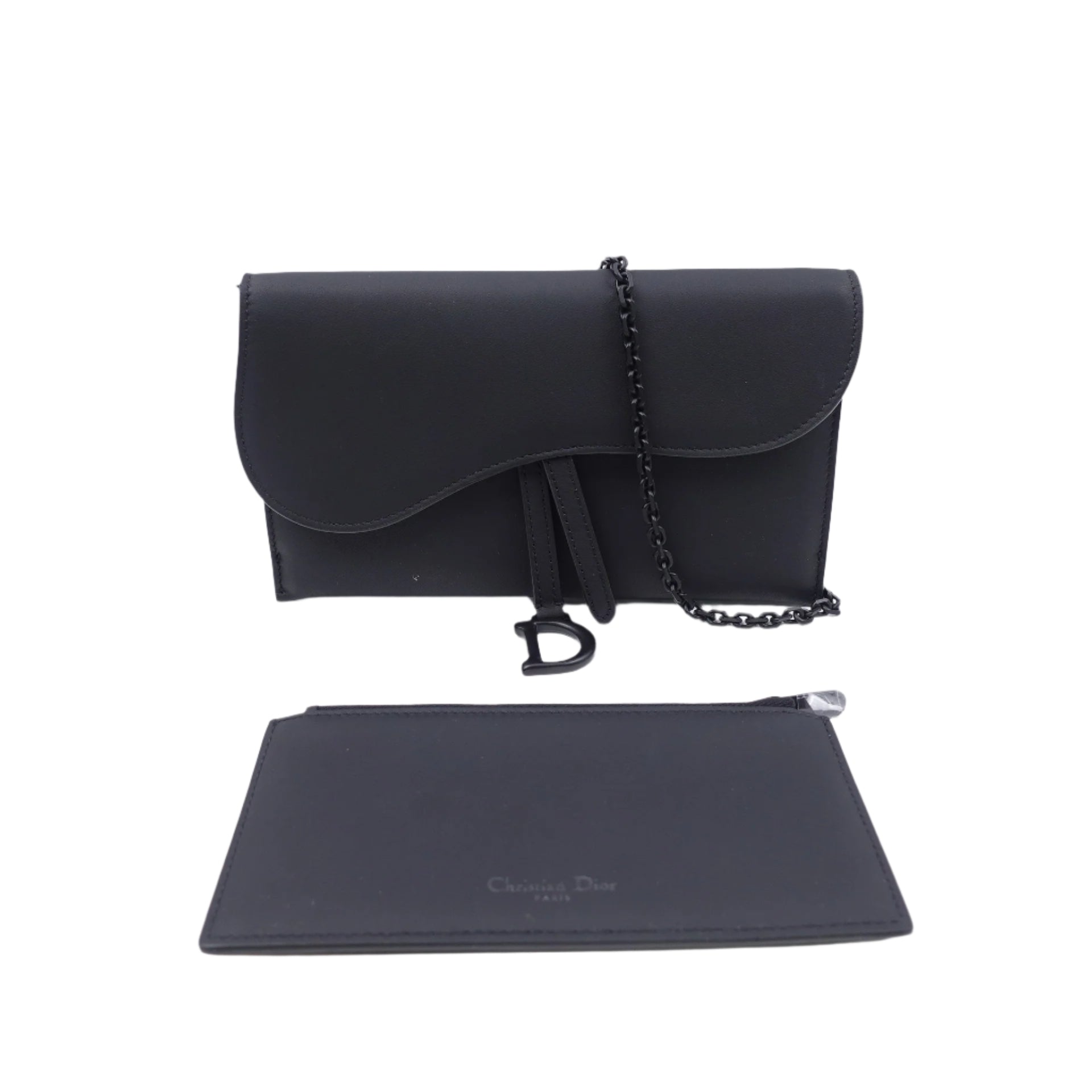 Cartera con cadena y diseño de sillín de piel de becerro ultramate de segunda mano