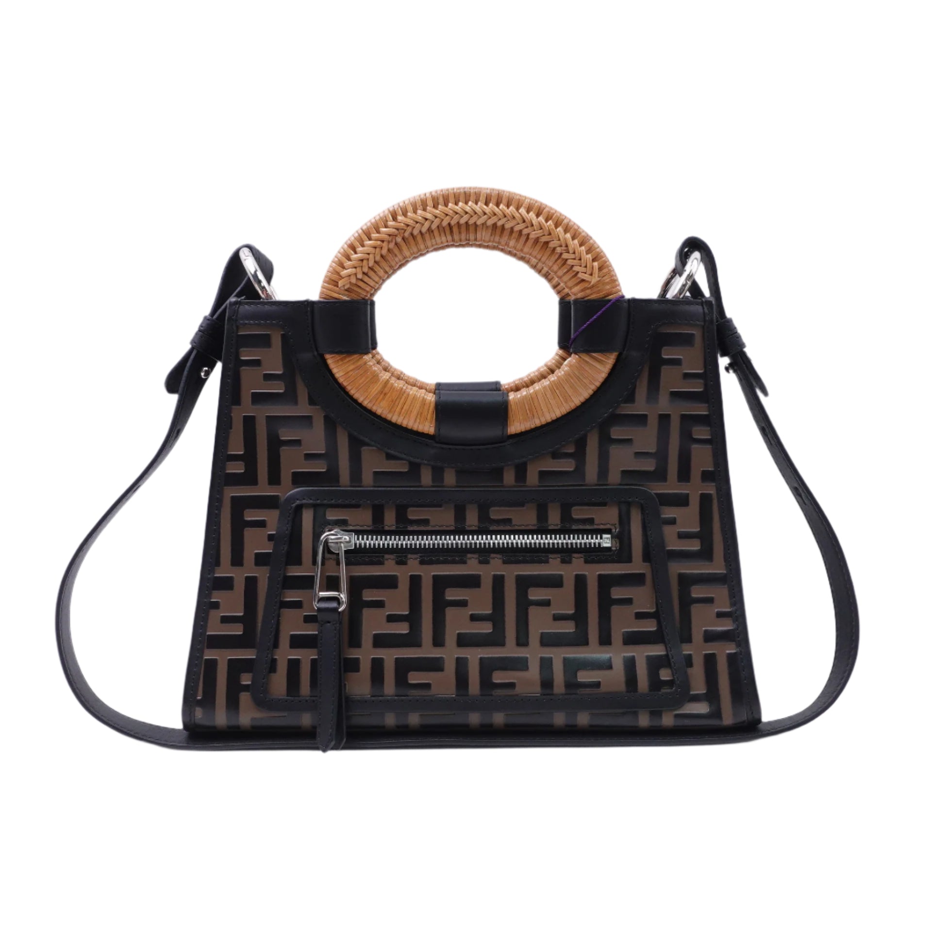 PRE-OWNED FF Zucca Embossed Runaway Shopper Tote Shoulder Bag