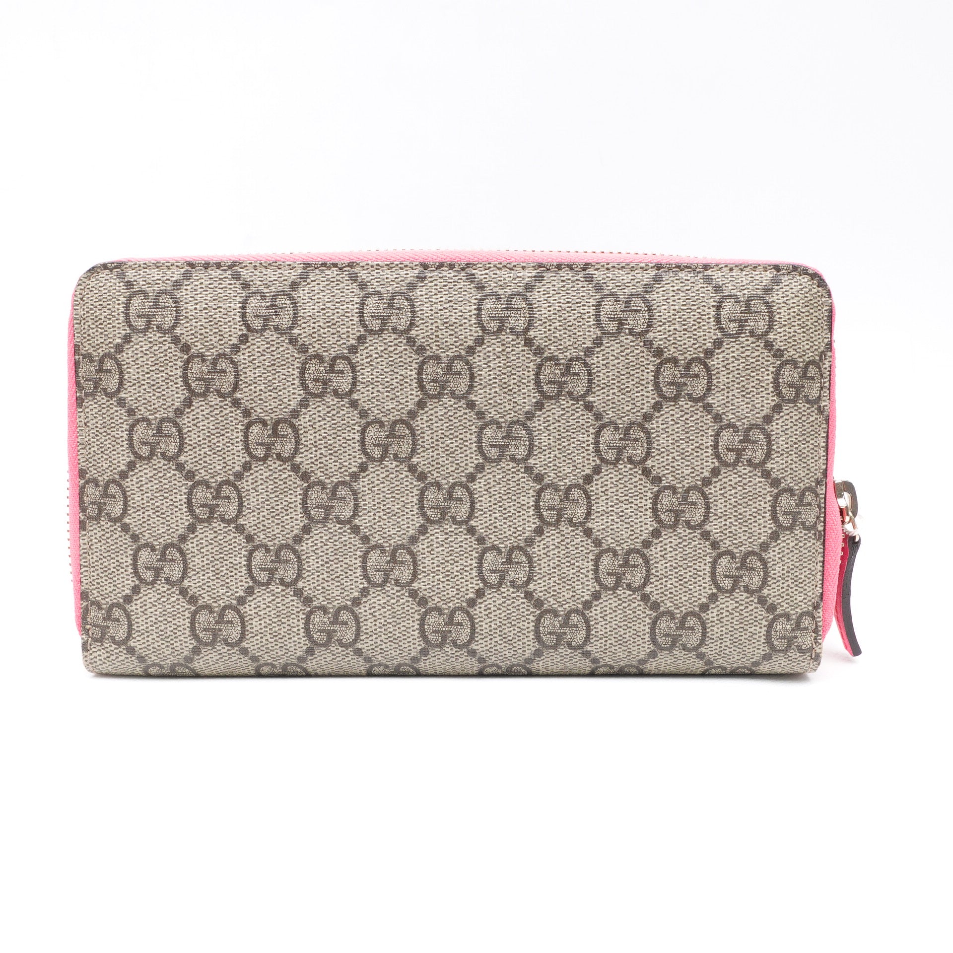 Cartera larga con cremallera y corazón de neón GG de lona USADA
