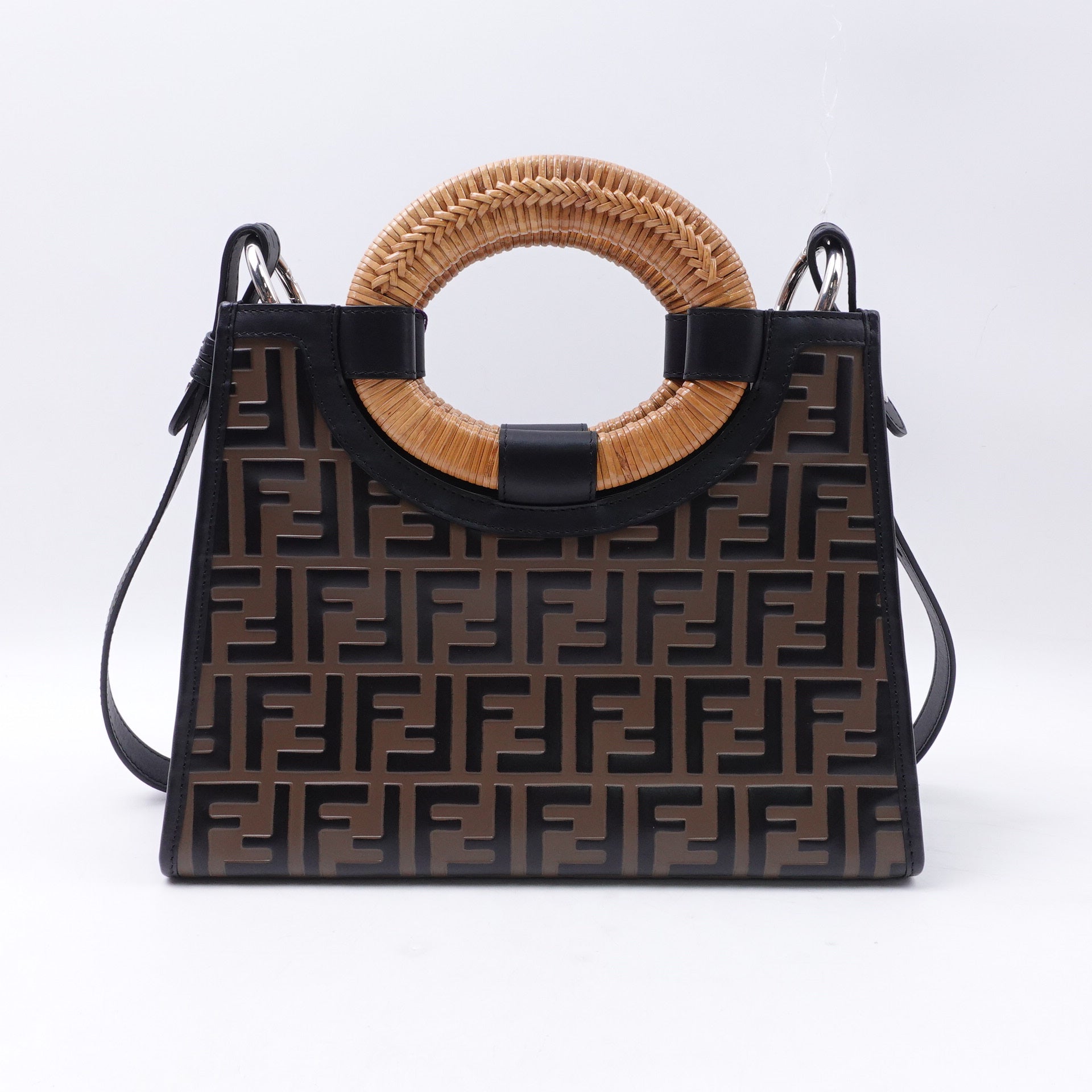 PRE-OWNED FF Zucca Embossed Runaway Shopper Tote Shoulder Bag