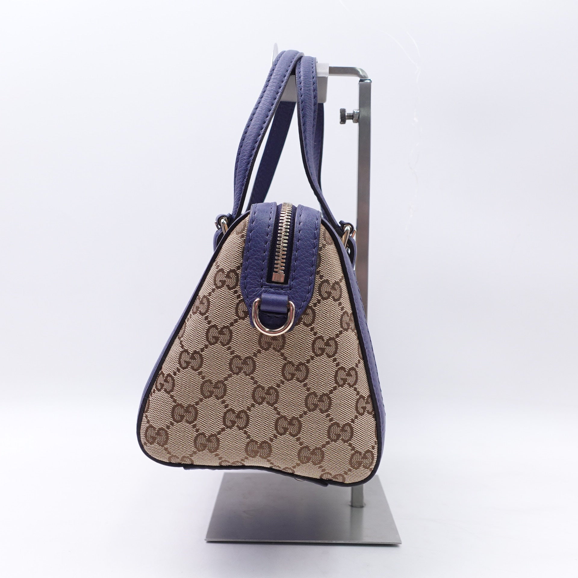 Bolso de hombro Boston de lona marrón GG USADO