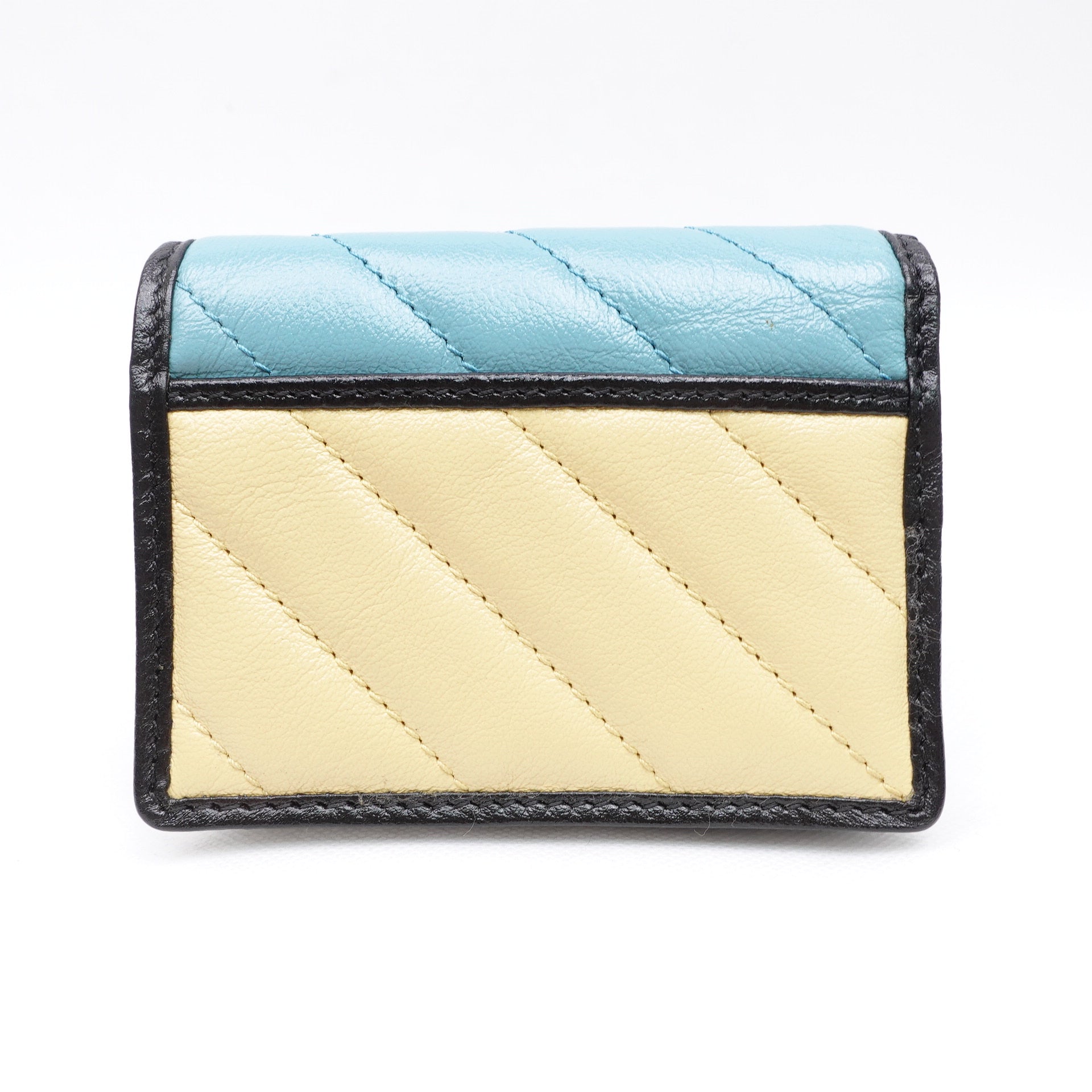 Cartera plegable GG Marmont azul claro de segunda mano