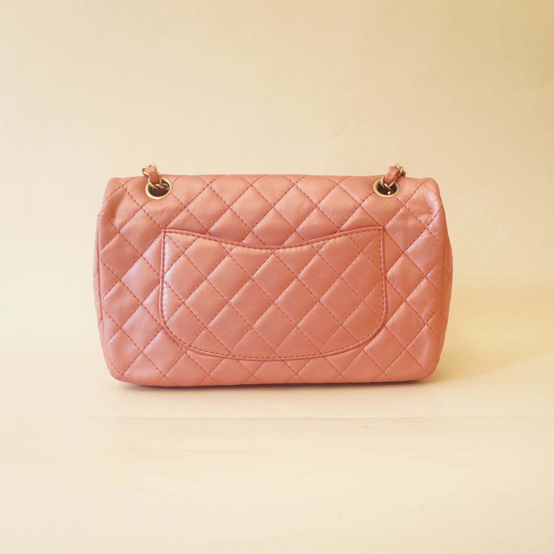 PRE-OWNED Rabat Classic Rose Lambskin Shoulder Bag