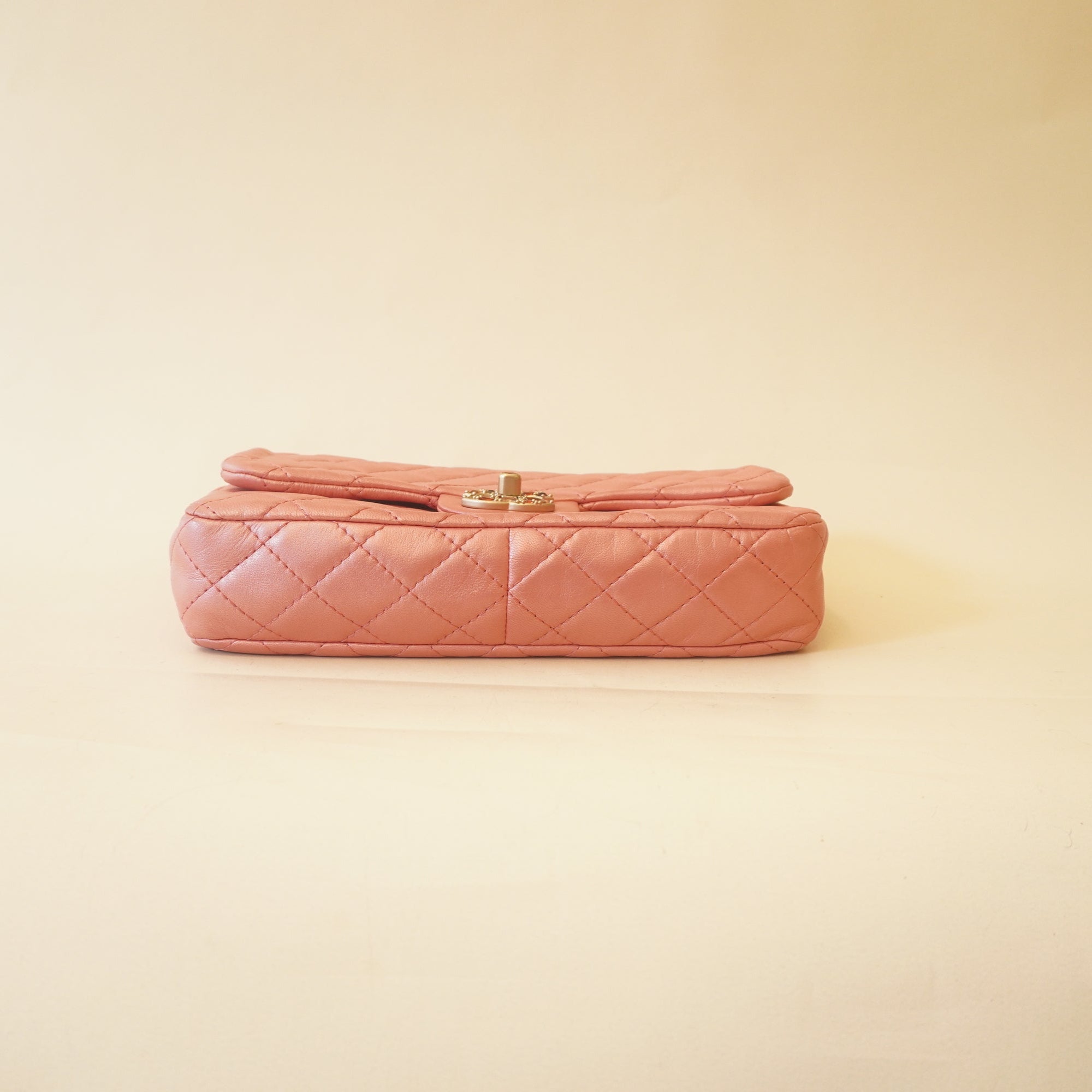 PRE-OWNED Rabat Classic Rose Lambskin Shoulder Bag