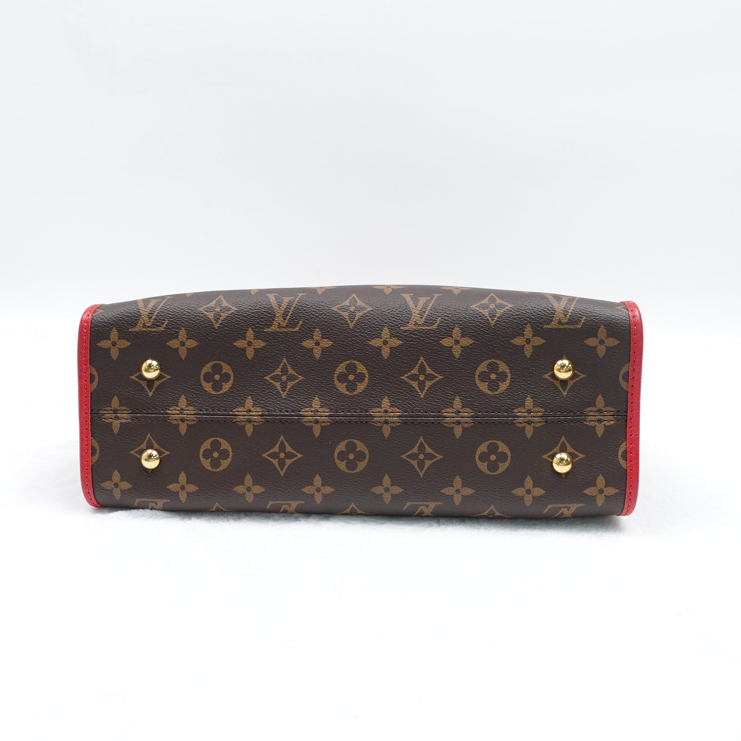 PRE-OWNED LV Monogram Popincourt PM Red Shoulder Bag