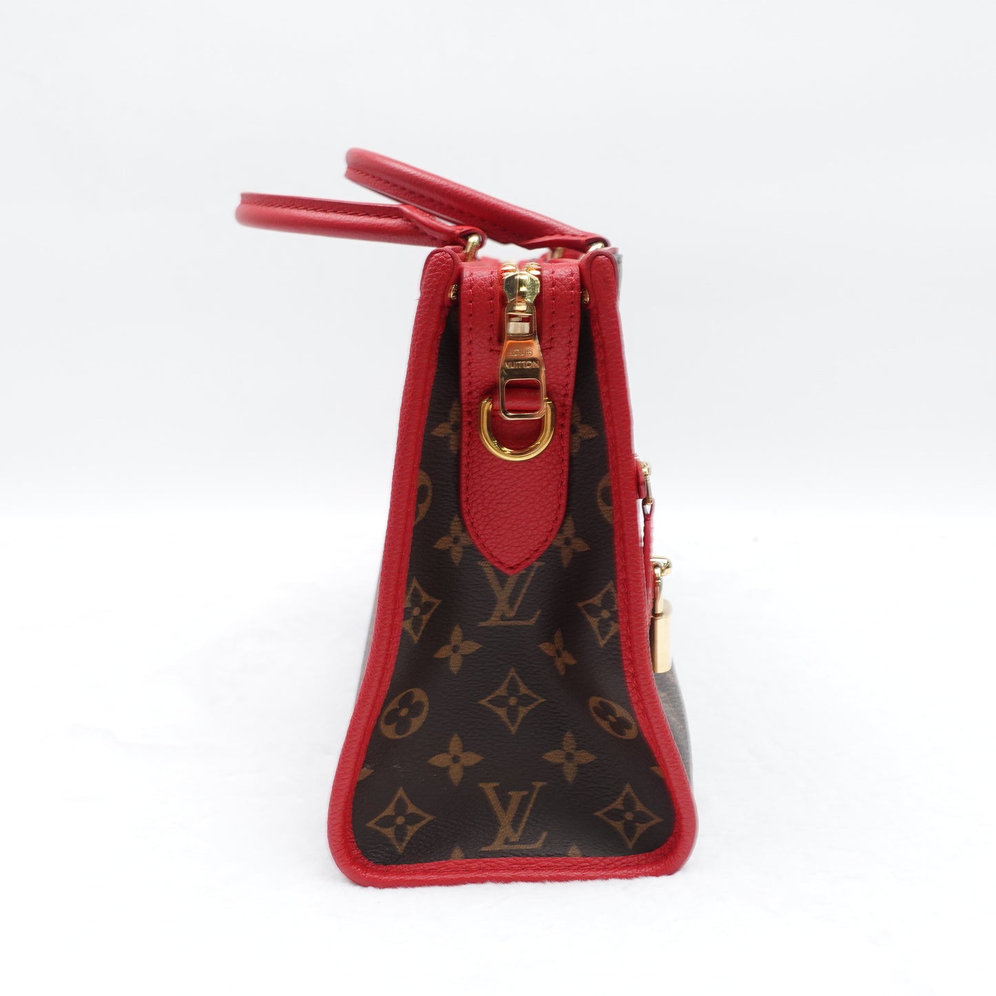 PRE-OWNED LV Monogram Popincourt PM Red Shoulder Bag