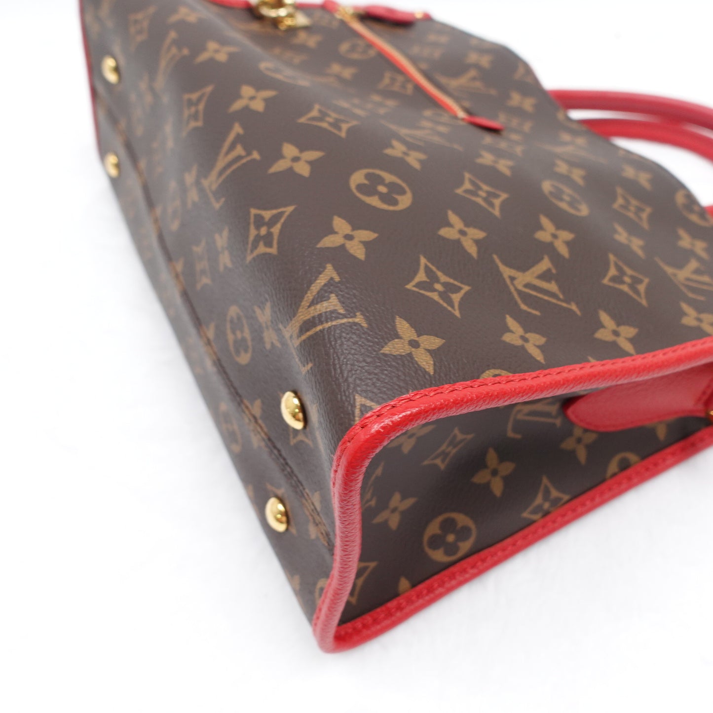 PRE-OWNED LV Monogram Popincourt PM Red Shoulder Bag