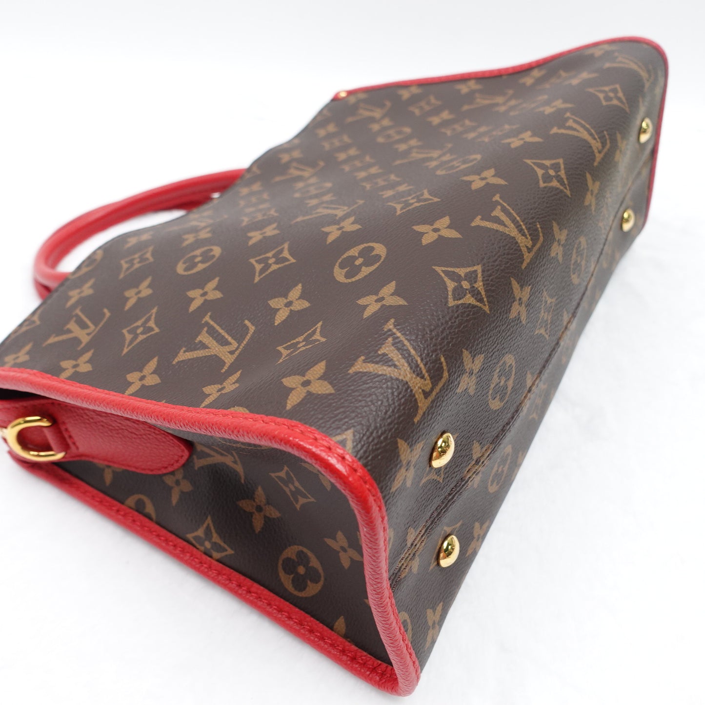 PRE-OWNED LV Monogram Popincourt PM Red Shoulder Bag