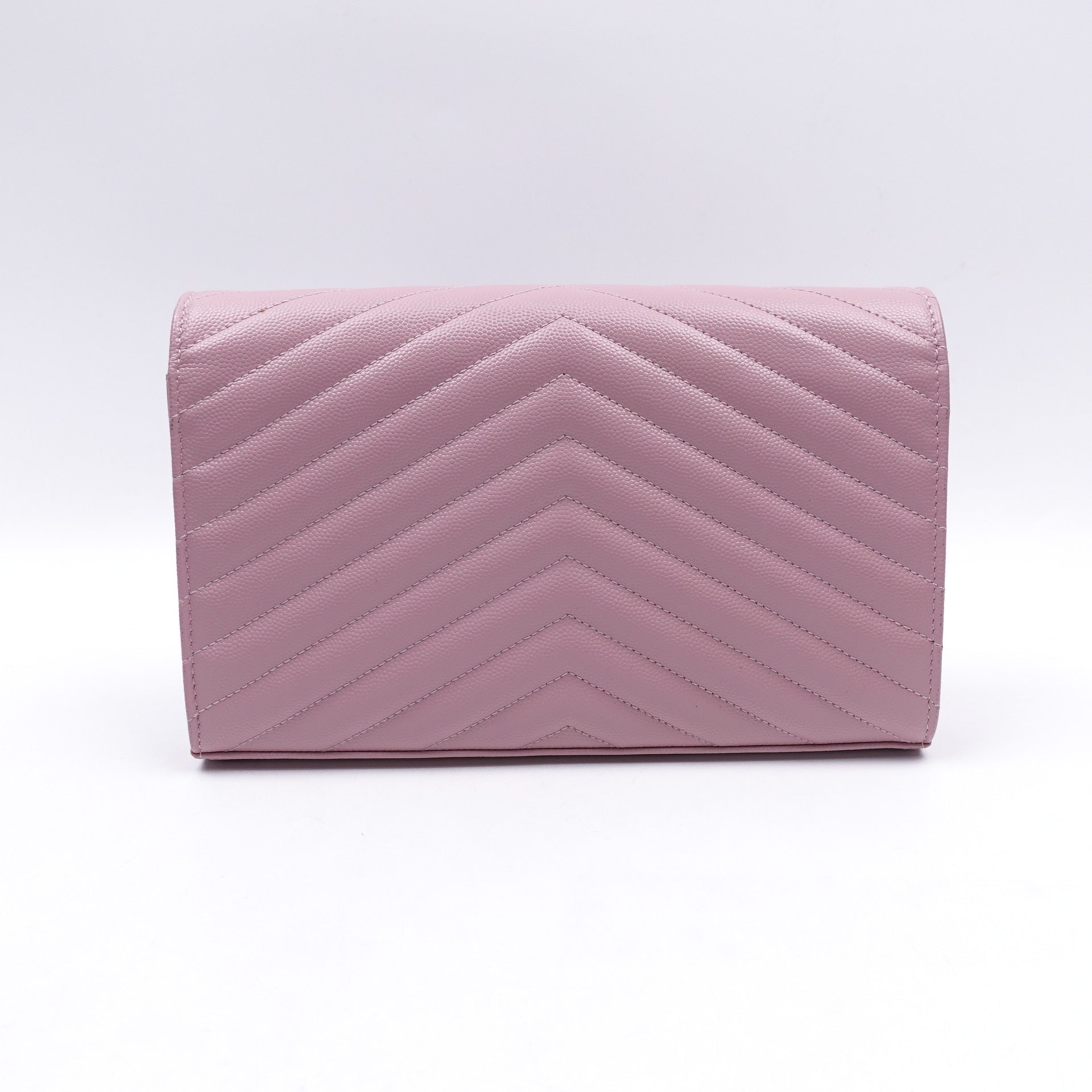 PRE-OWNED Grain De Poudre Matelasse Chevron Indian Pink Crossbody Bag