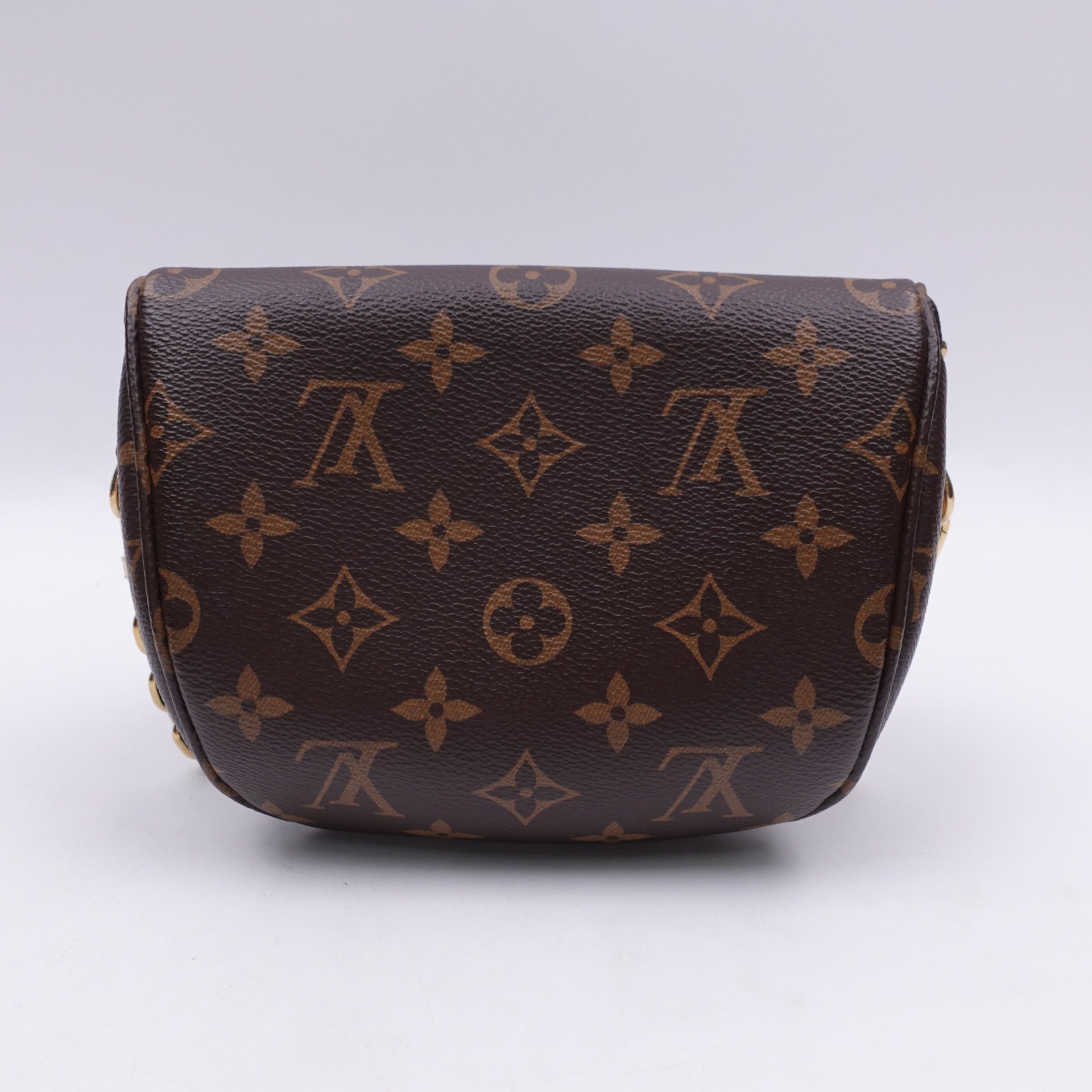 Mini riñonera cruzada de lona con monograma LV de segunda mano