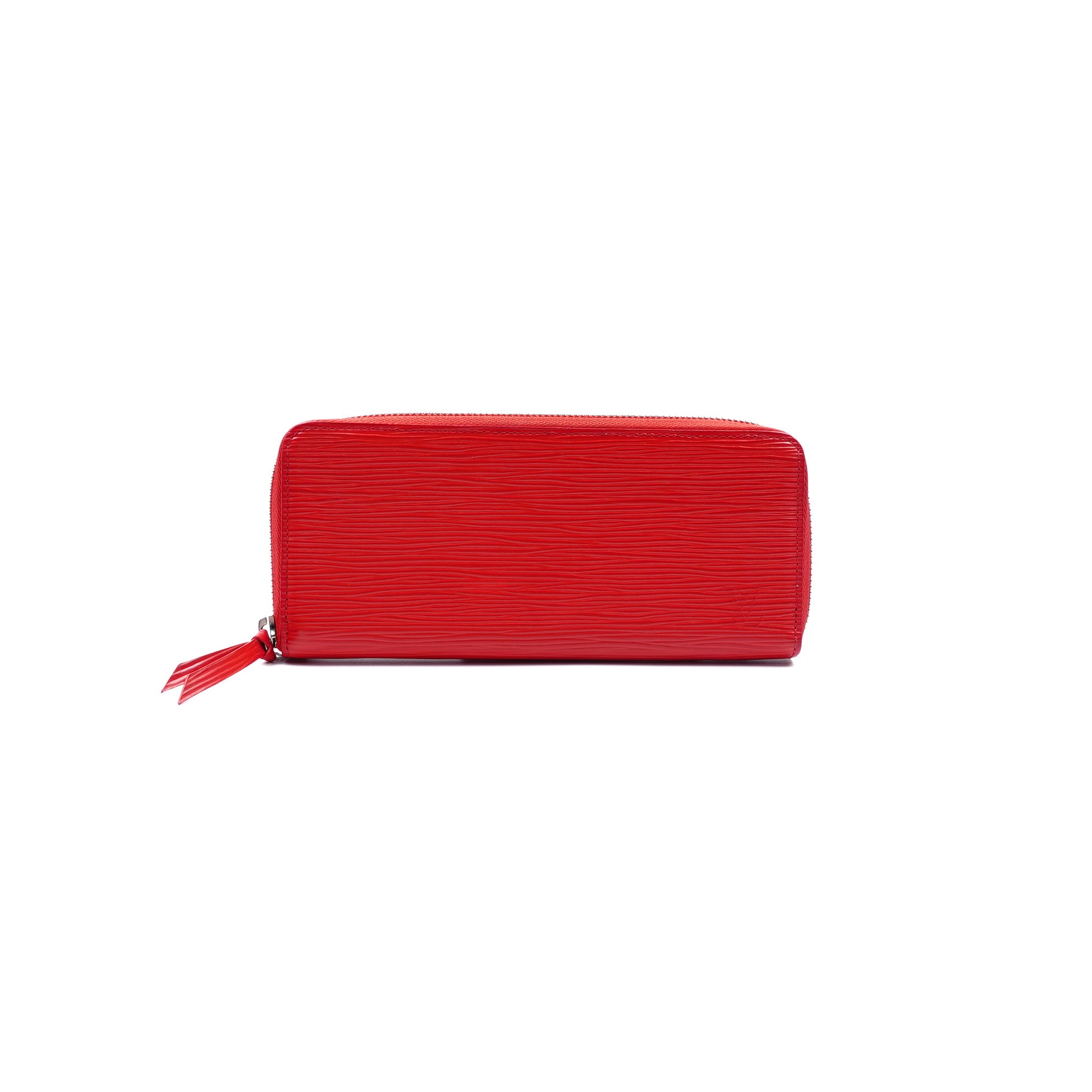 PRE-OWNED LV Red Epi Leather Clemence Long Wallet