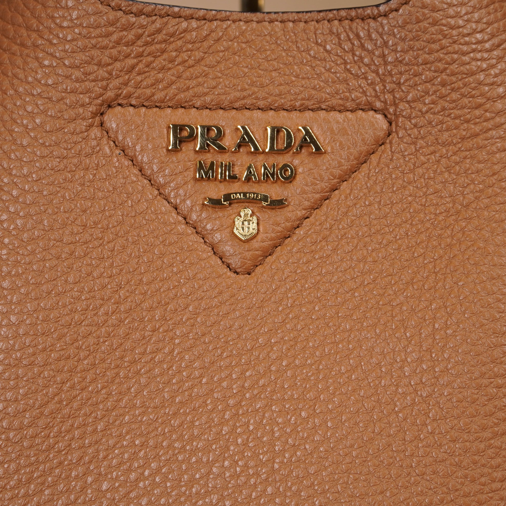 PRE-OWNED Brown Vitello Daino Soft Leather Mini Dynamique Tote Bag