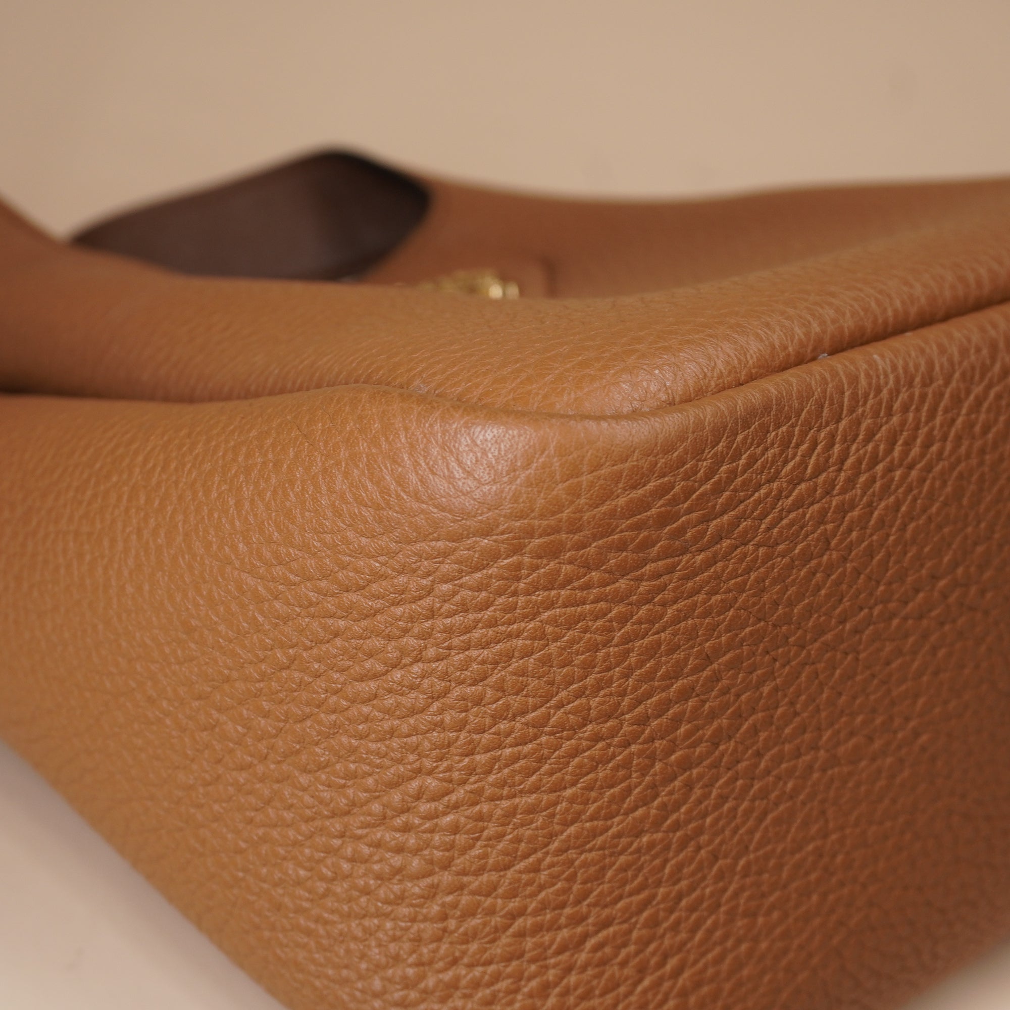PRE-OWNED Brown Vitello Daino Soft Leather Mini Dynamique Tote Bag
