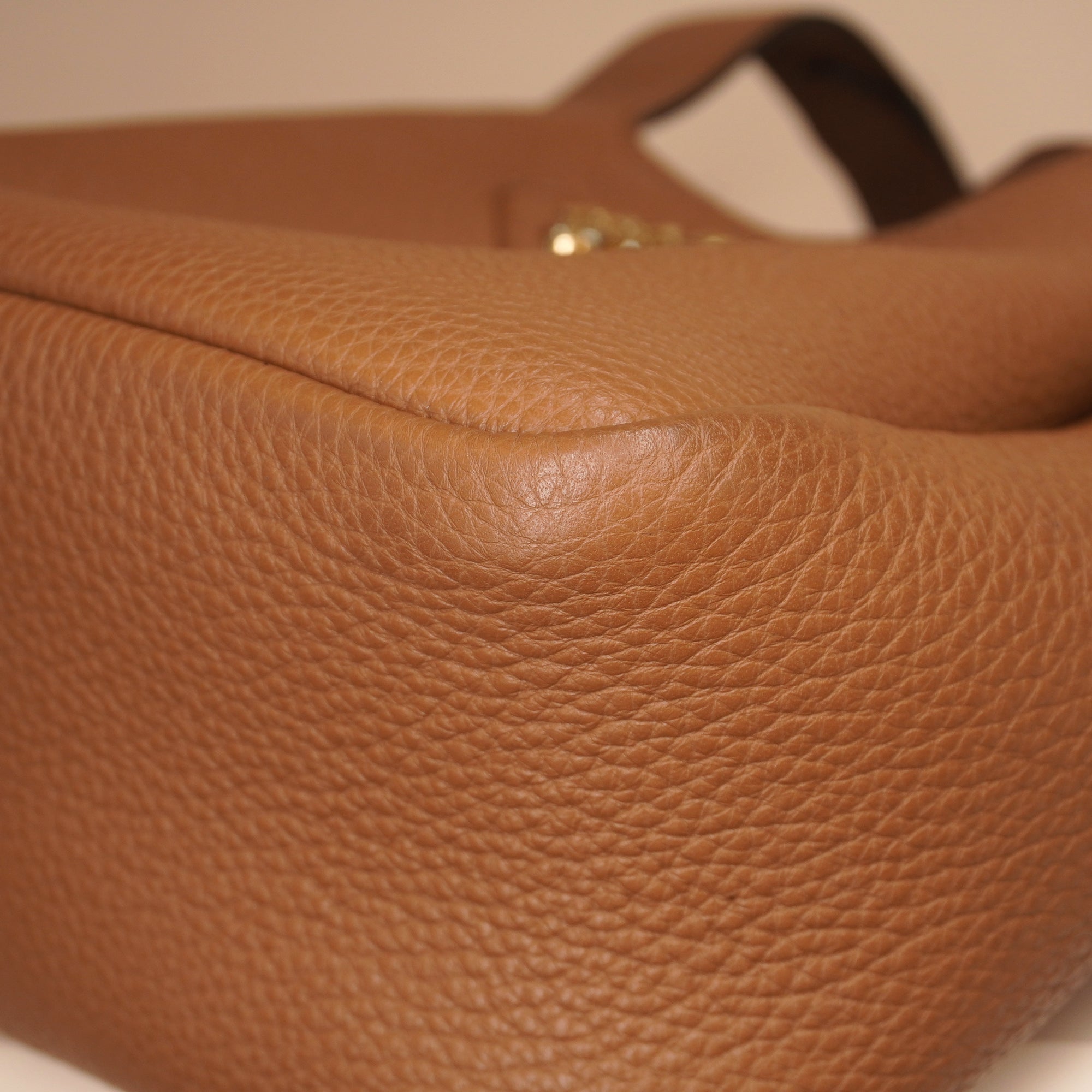 PRE-OWNED Brown Vitello Daino Soft Leather Mini Dynamique Tote Bag