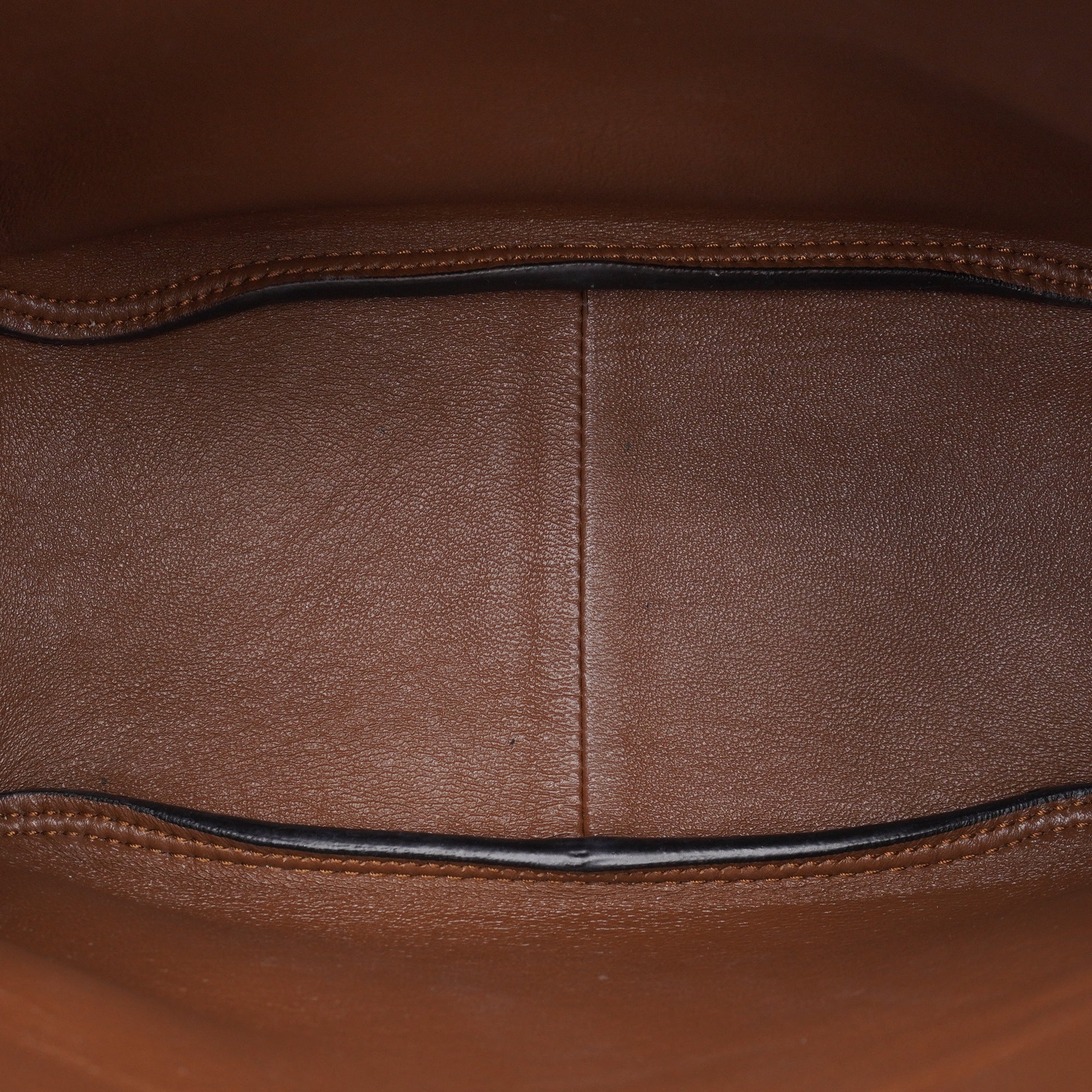 PRE-OWNED Brown Vitello Daino Soft Leather Mini Dynamique Tote Bag
