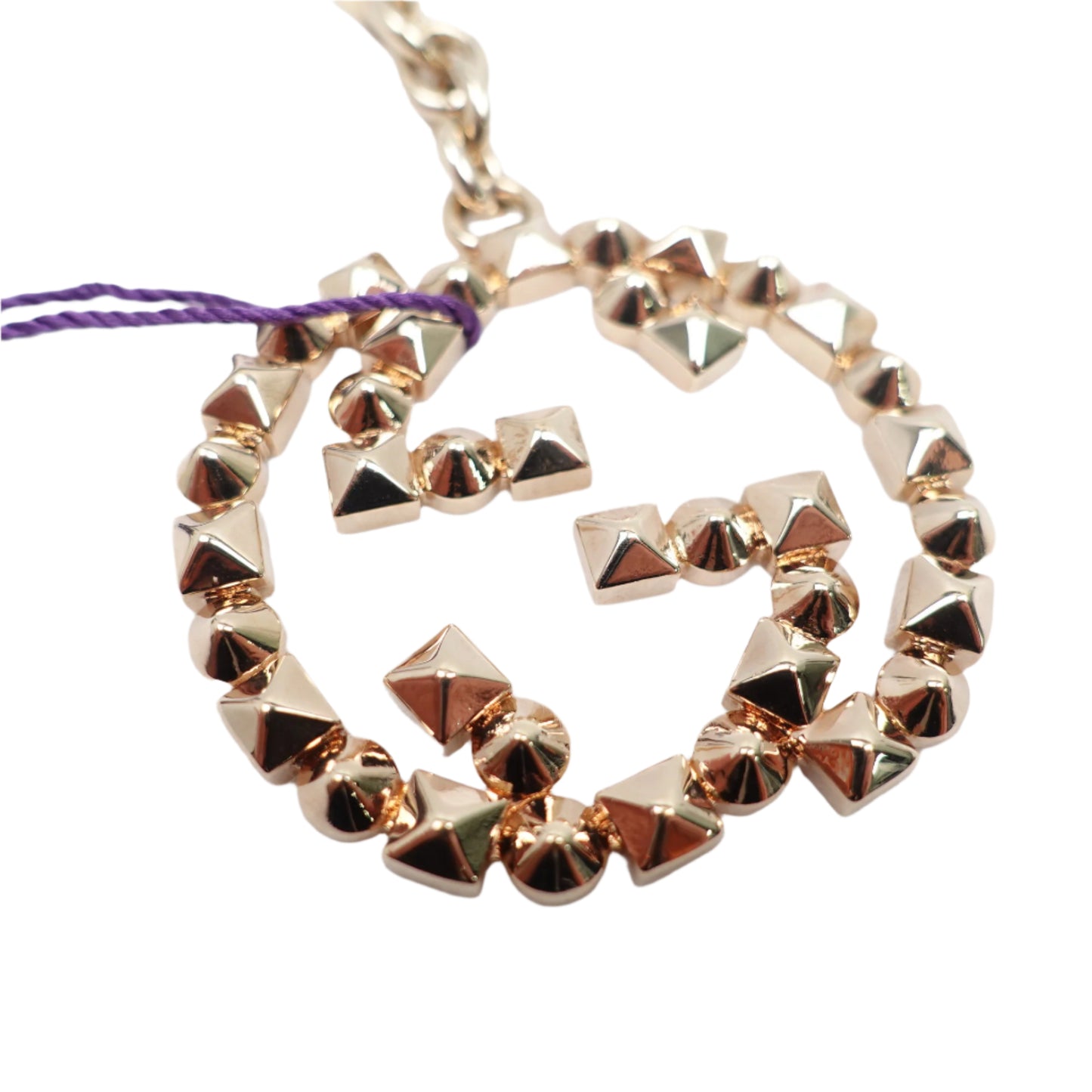 PRE-OWNED Studded Interlocking G Logo Keychain Bag Charm