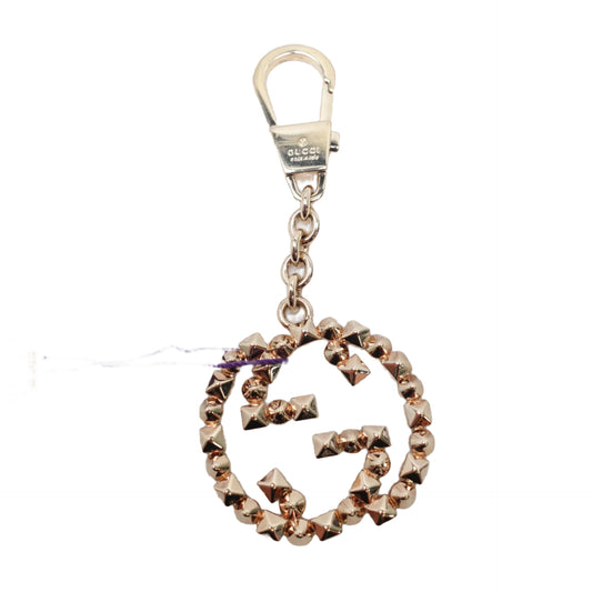 PRE-OWNED Studded Interlocking G Logo Keychain Bag Charm