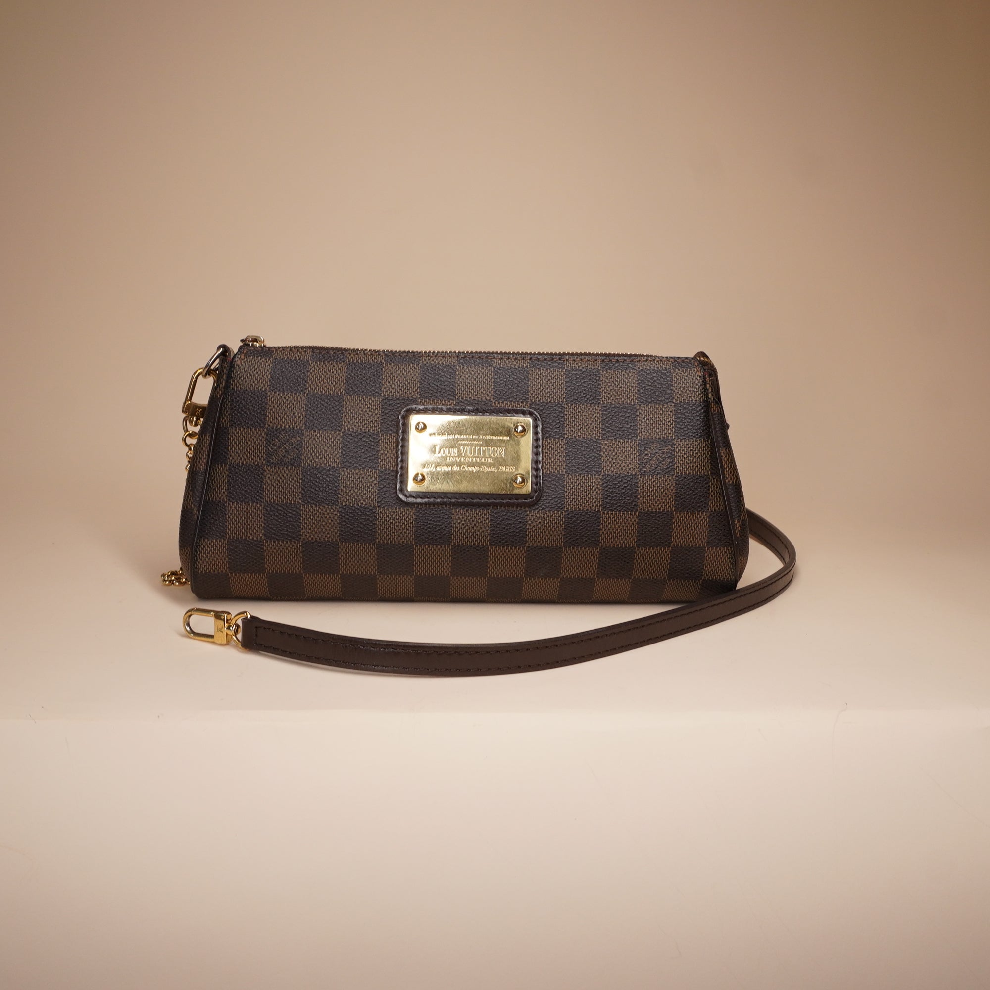 PRE-OWNED LV Damier Ebene Canvas Eva Shoulder Bag
