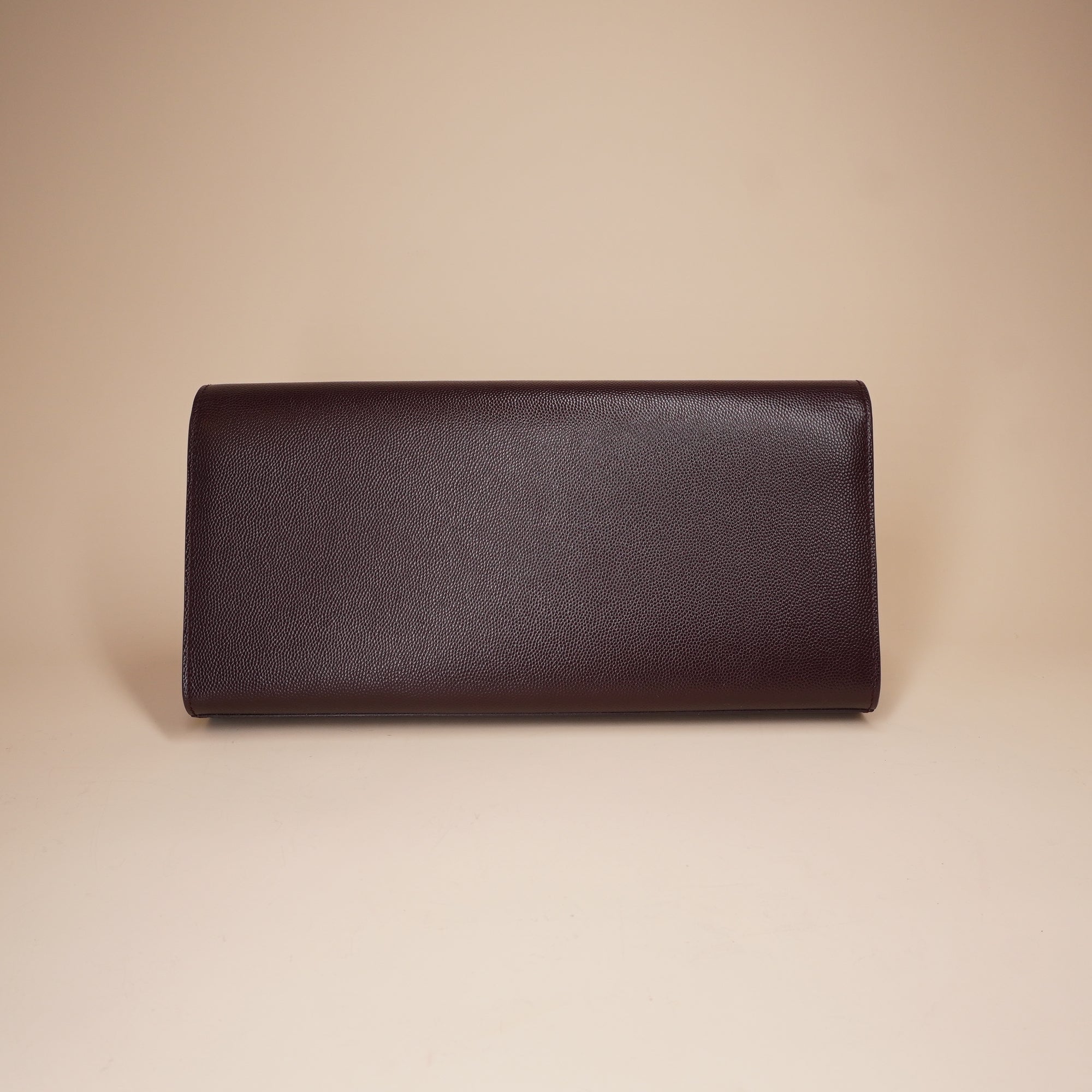 PRE-OWNED Burgundy Leather Monogram Cassandre Clutch