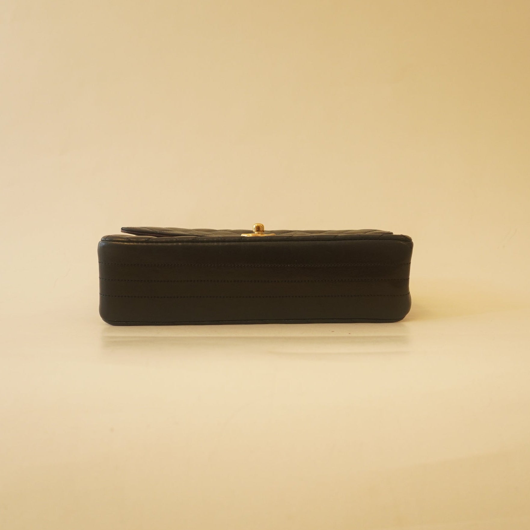 PRE-OWNED CC Black Mini Matelasse Vintage Turn Lock Shoulder Bag