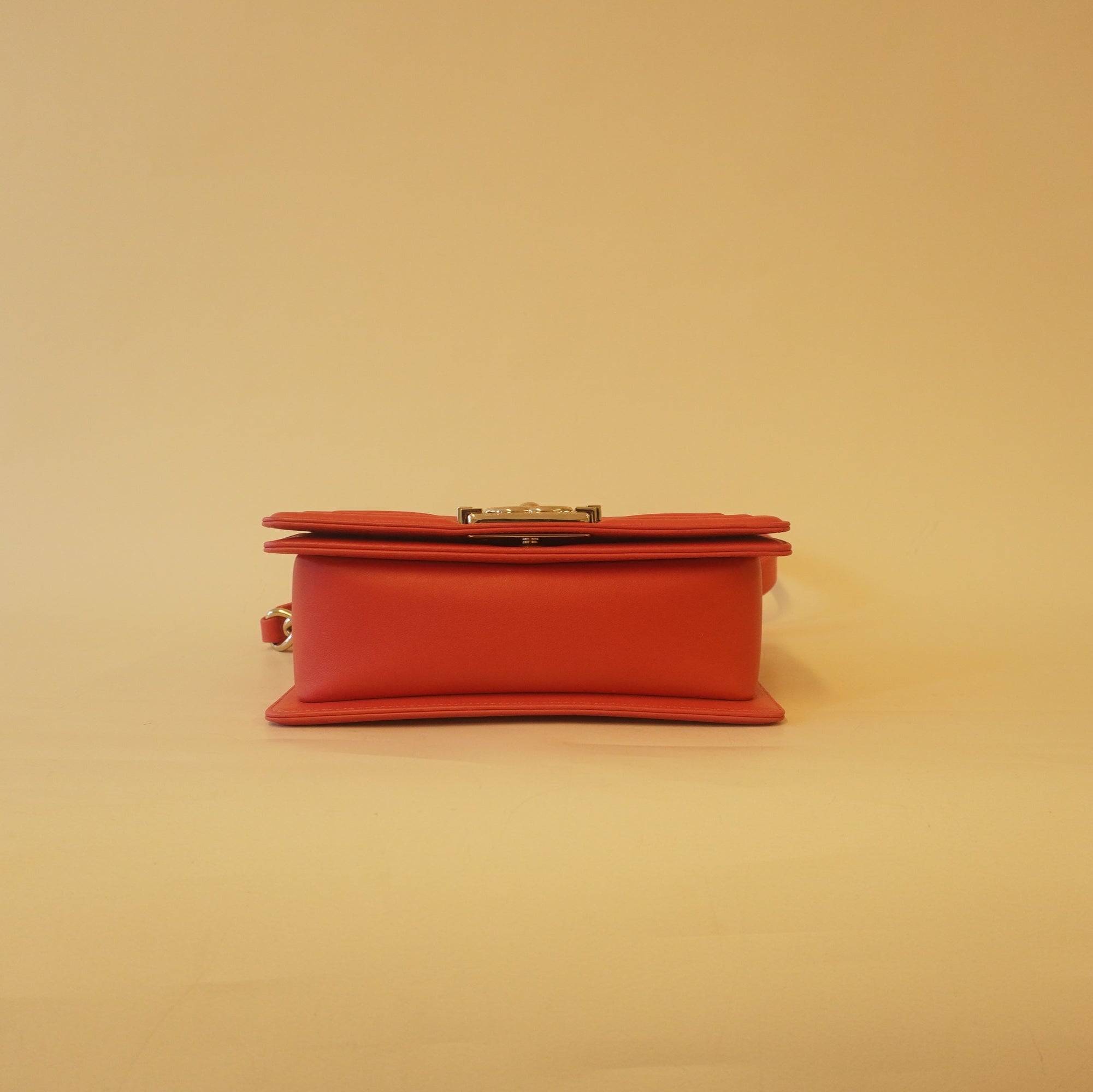 PRE-OWNED CC Pink Lambskin Small Leboy Shoulder Bag