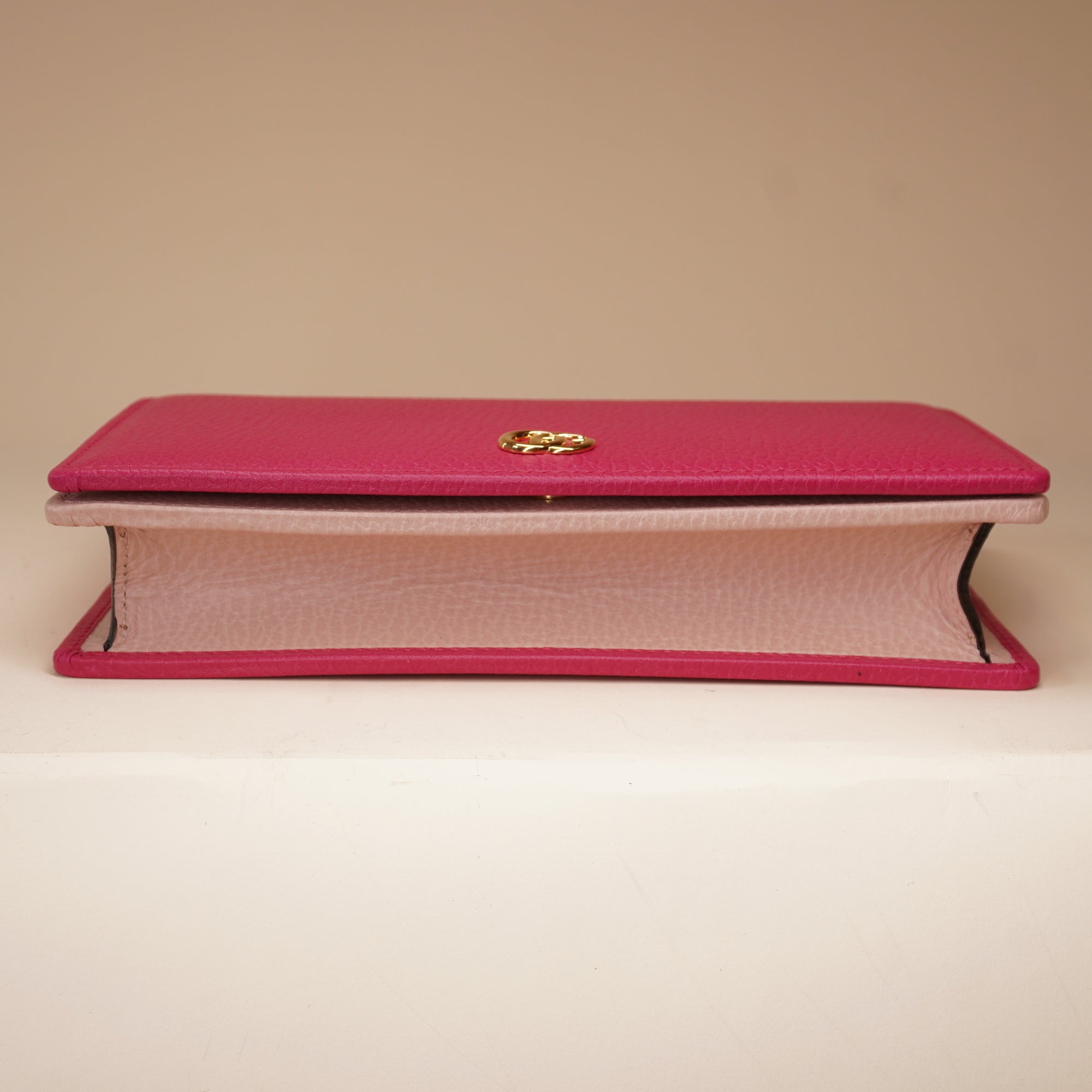 PRE-OWNED GG Leather Marmont Wallet On Chain Bag
