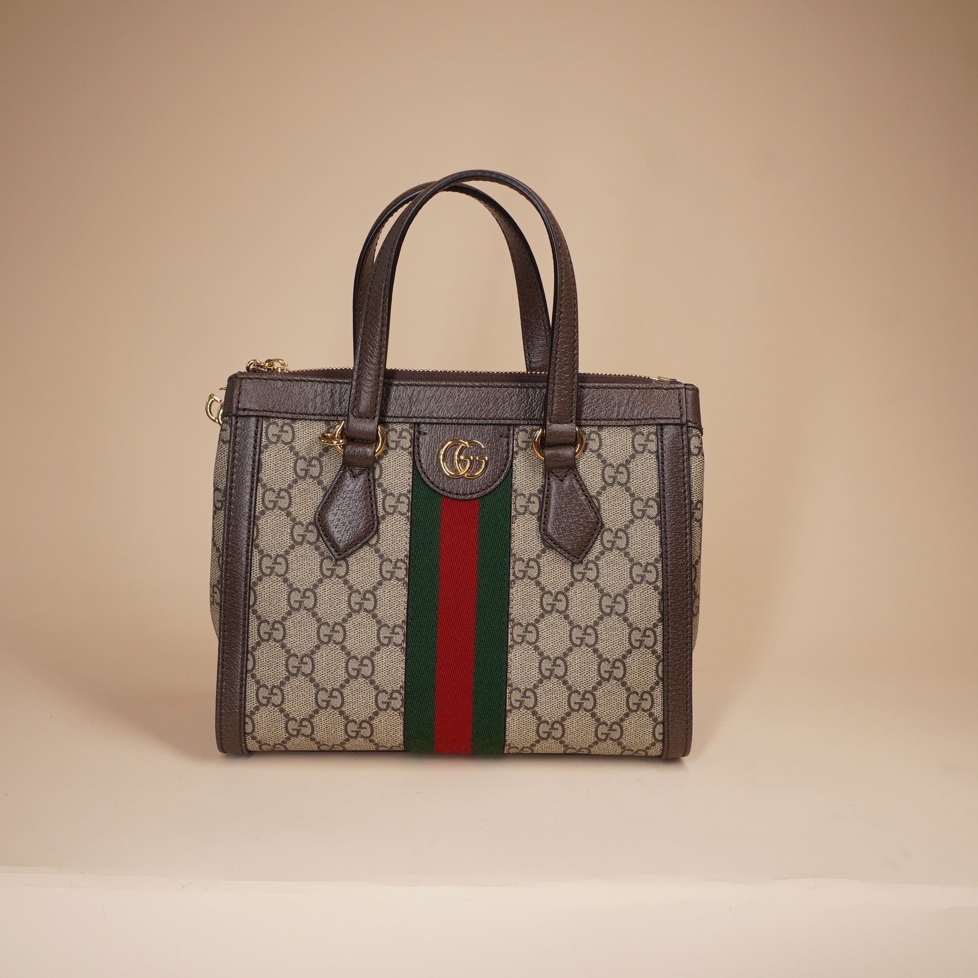 PRE-OWNED GG Ophidia Supreme Canvas Small Tote Bag