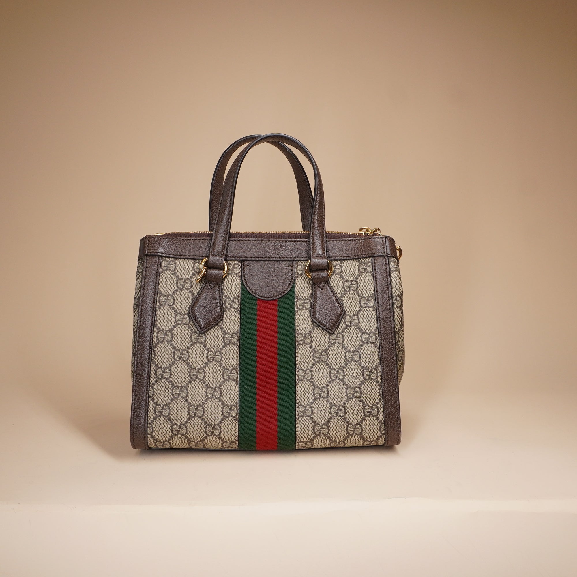 PRE-OWNED GG Ophidia Supreme Canvas Small Tote Bag